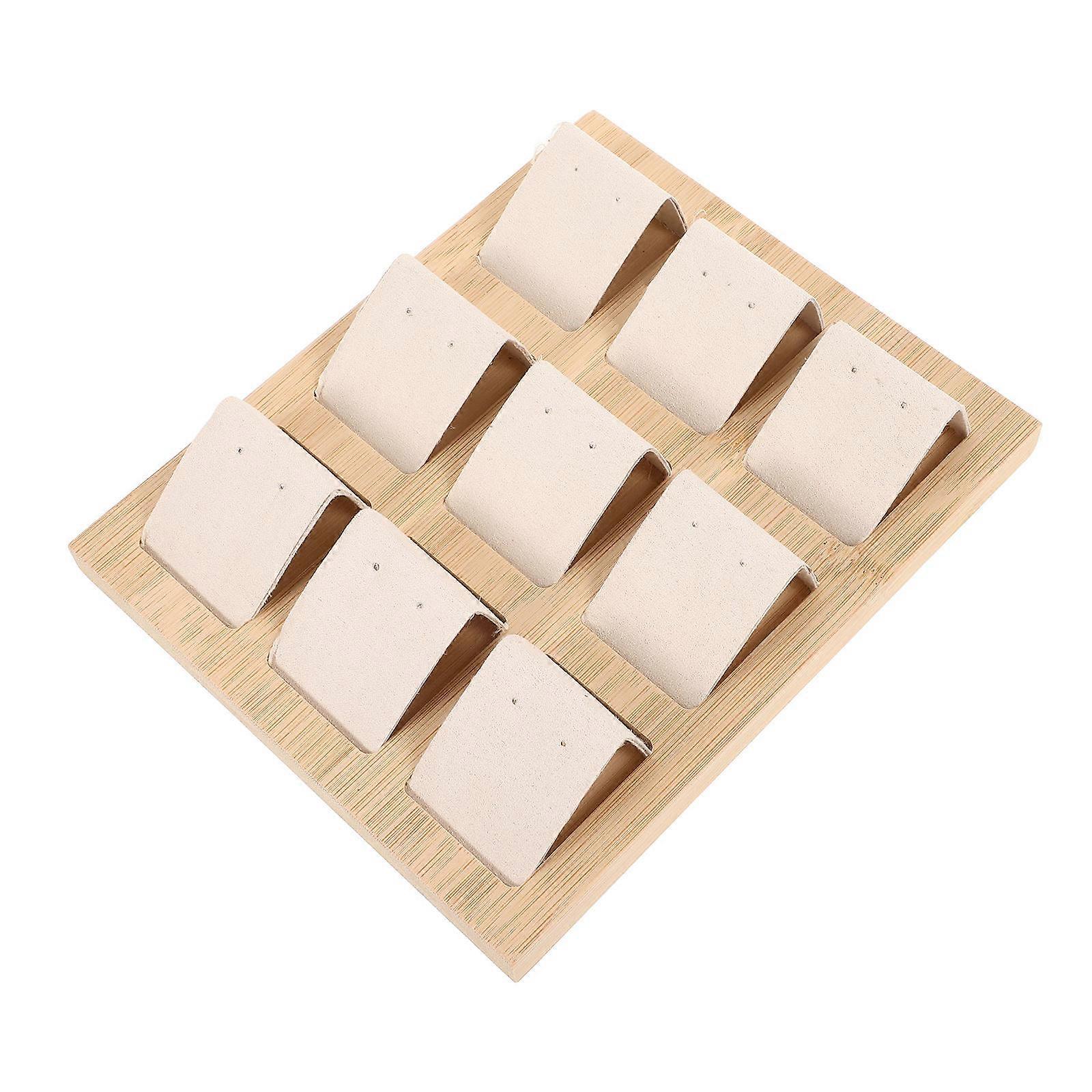 Bamboo Earring Display Stand Jewelry Organizer for Storage 2Sets