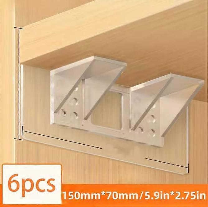 6/12PCS Triangular Bracket Wardrobe Partition Bracket No Drilling No Marking Adhesive Layered Bracket Holder Strong Adhesive