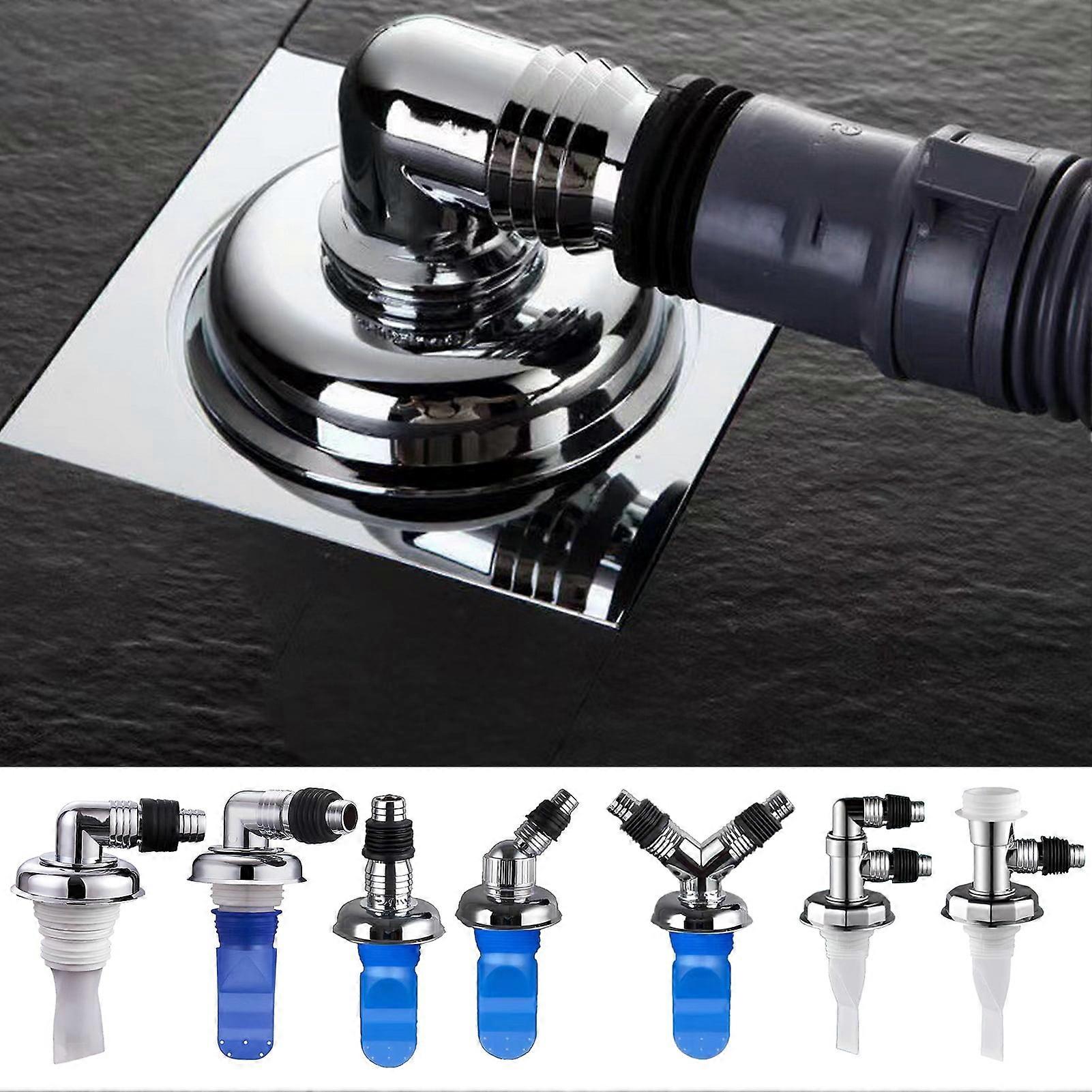 Manunclaims Floor Drain Cover, Sewer Joint Adapter Shower Drain, Anti-clog Valve Fast Drainage Plug Compatible with Washing Machine Dishwasher