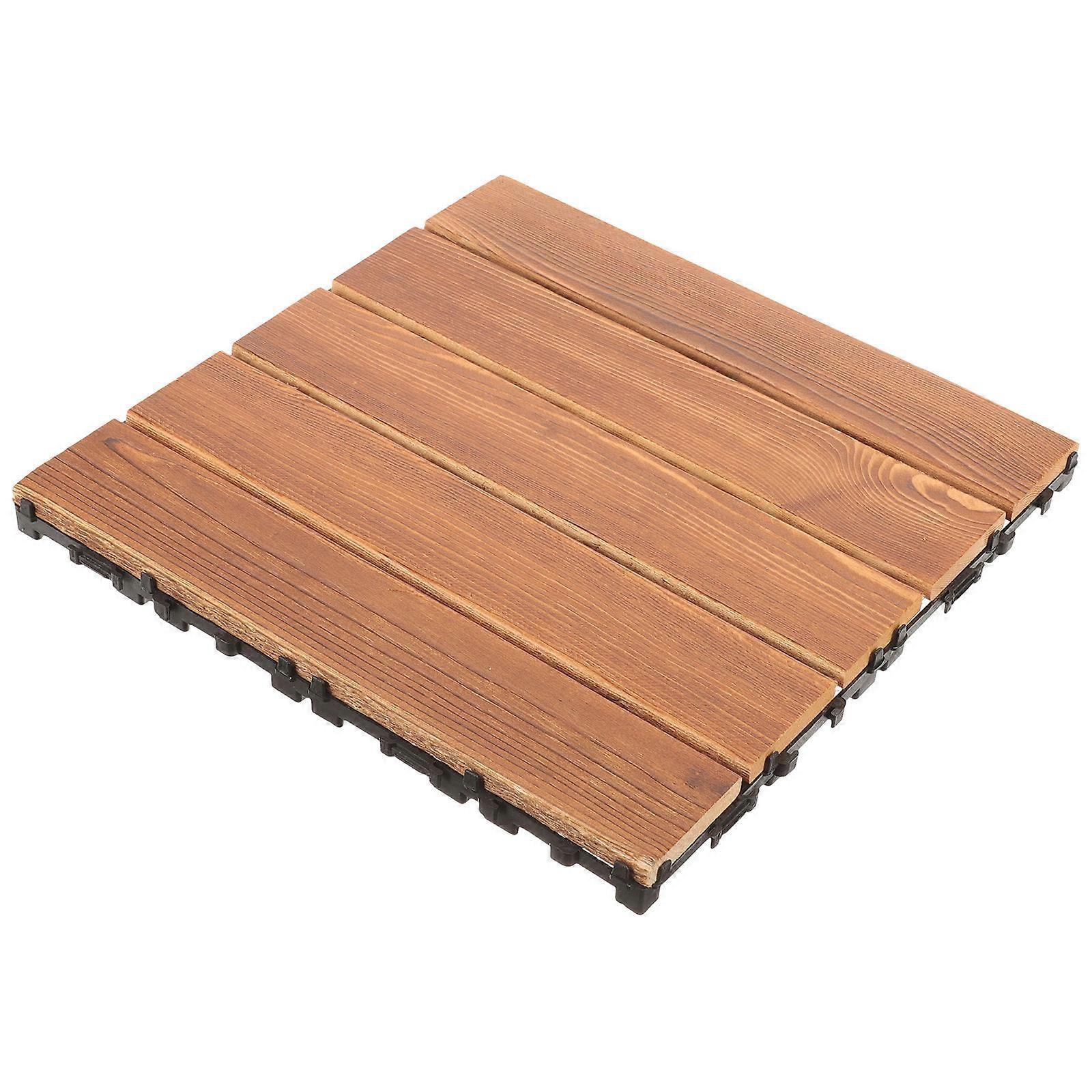 Wood Flooring Interlocking Deck Tile for Outdoor Patio 2Pcs Deck Tiles