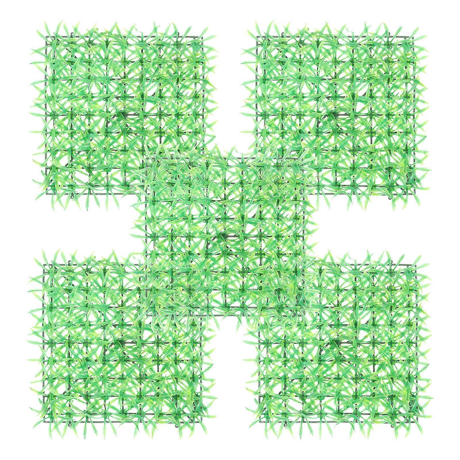 Green Fake Grass Decor Artificial Turf for Garden 10Pcs Pack