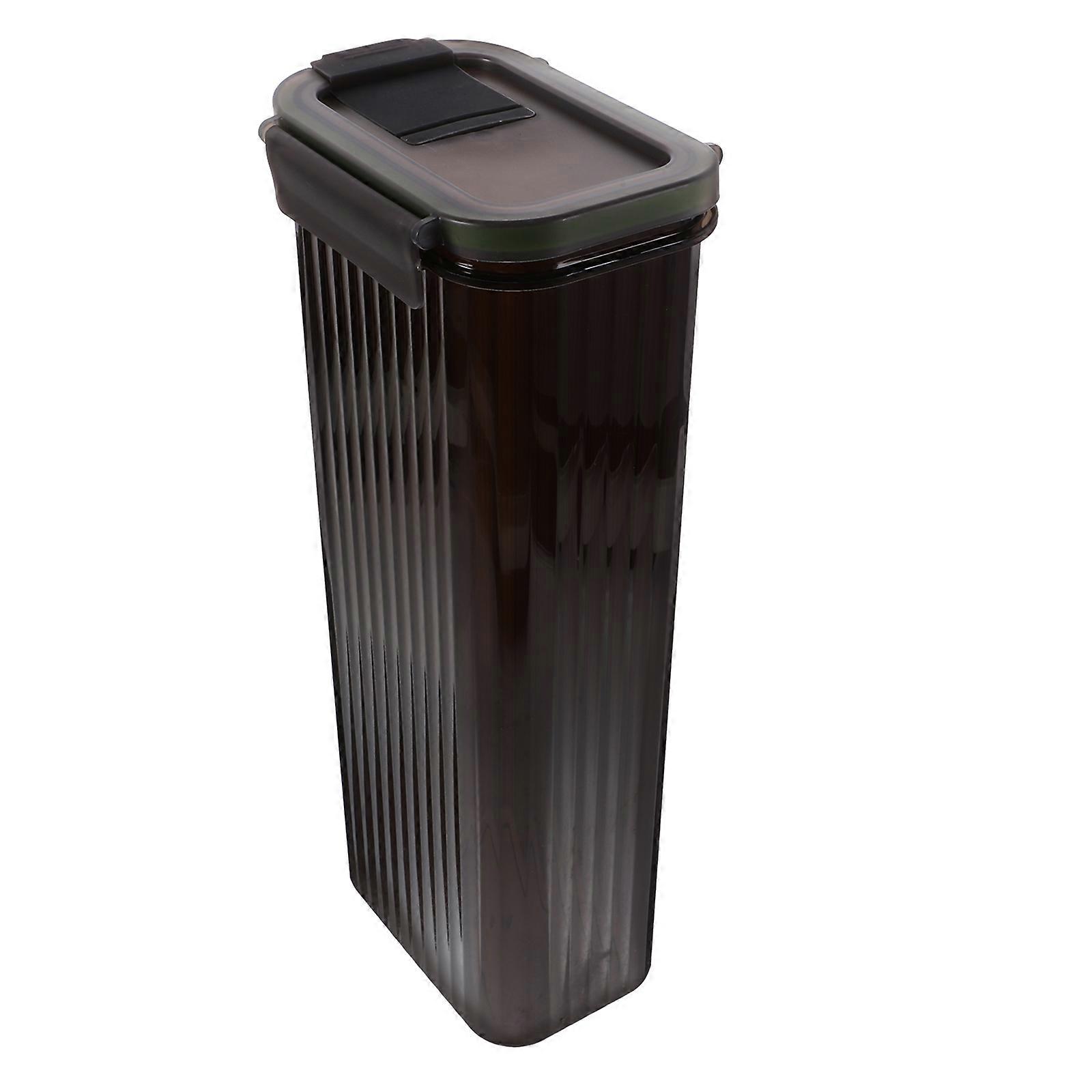 Black Airtight Food Containers For Kitchen Organization 5Pcs Rectangular Design For Dry Food Storage With Sealing Capability