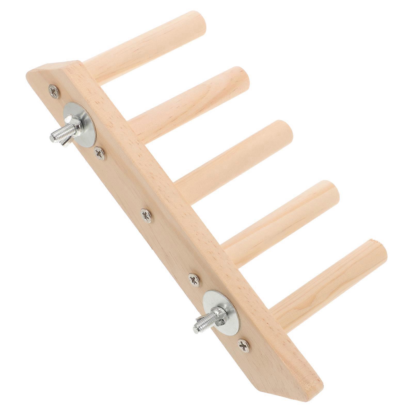 Bird Perch Wooden Stand for Climbing Ladder 4Pcs for Parakeet Cage Exercise