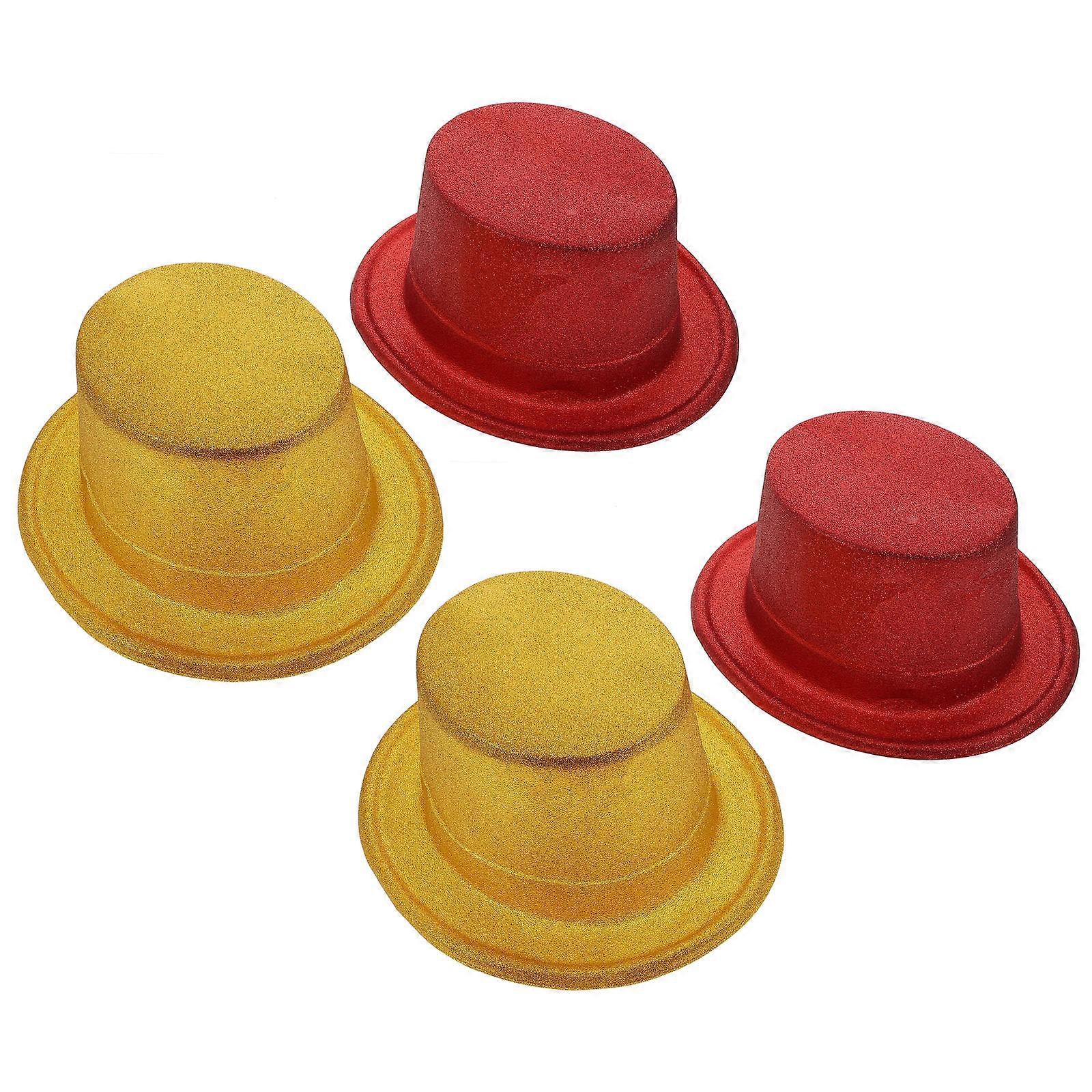 Stage Props Hat for Party 4Pcs Sequins Caps with Glitter Beading