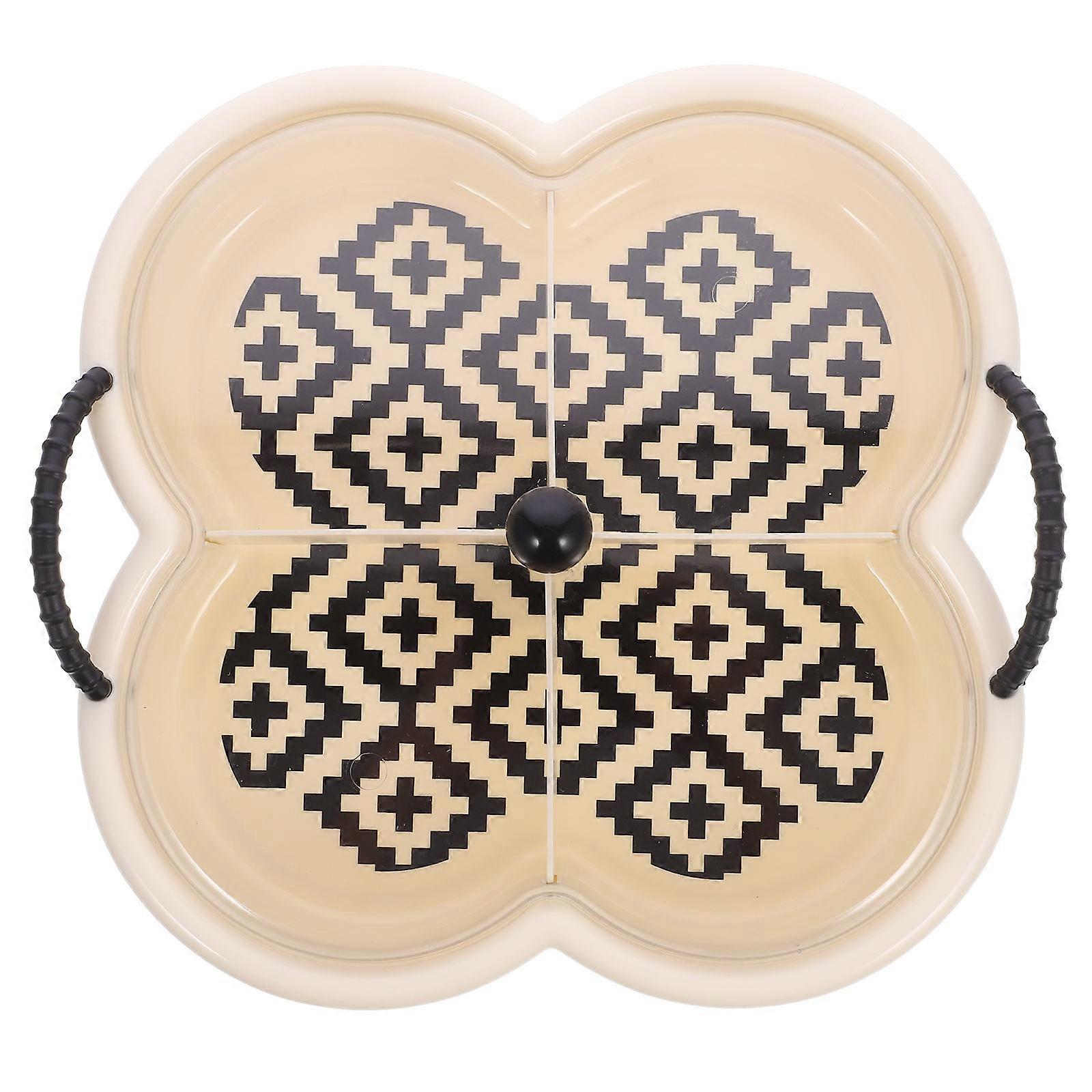 Divided Snack Serving Tray 3Pcs Storage Plate Portable with