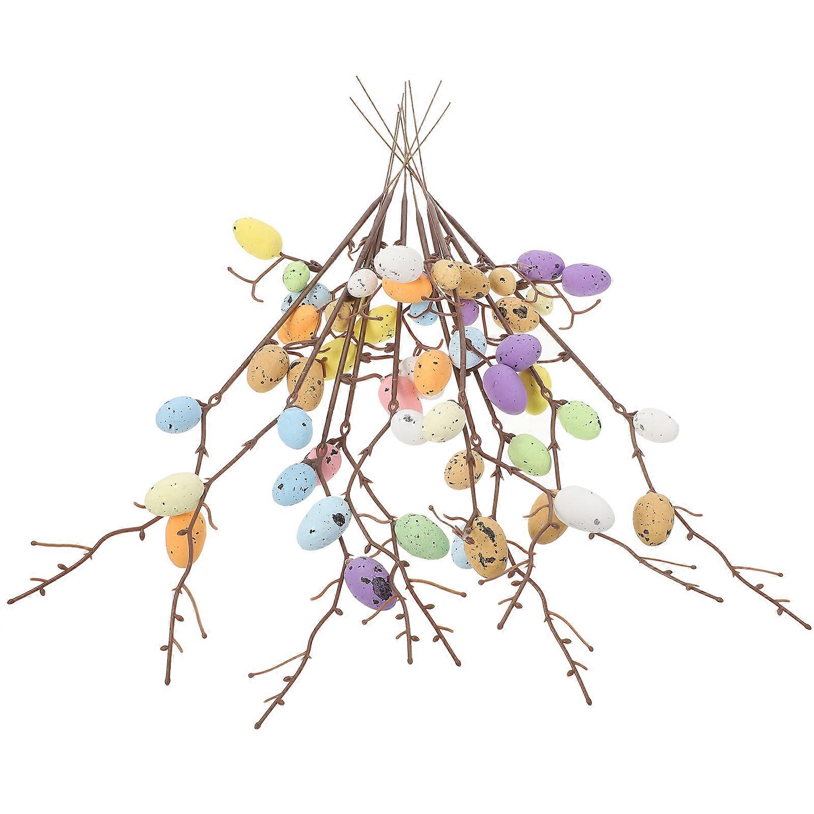 Artificial Easter Egg Branch Easter Egg Twig Ornament for Floral Use 20Pcs