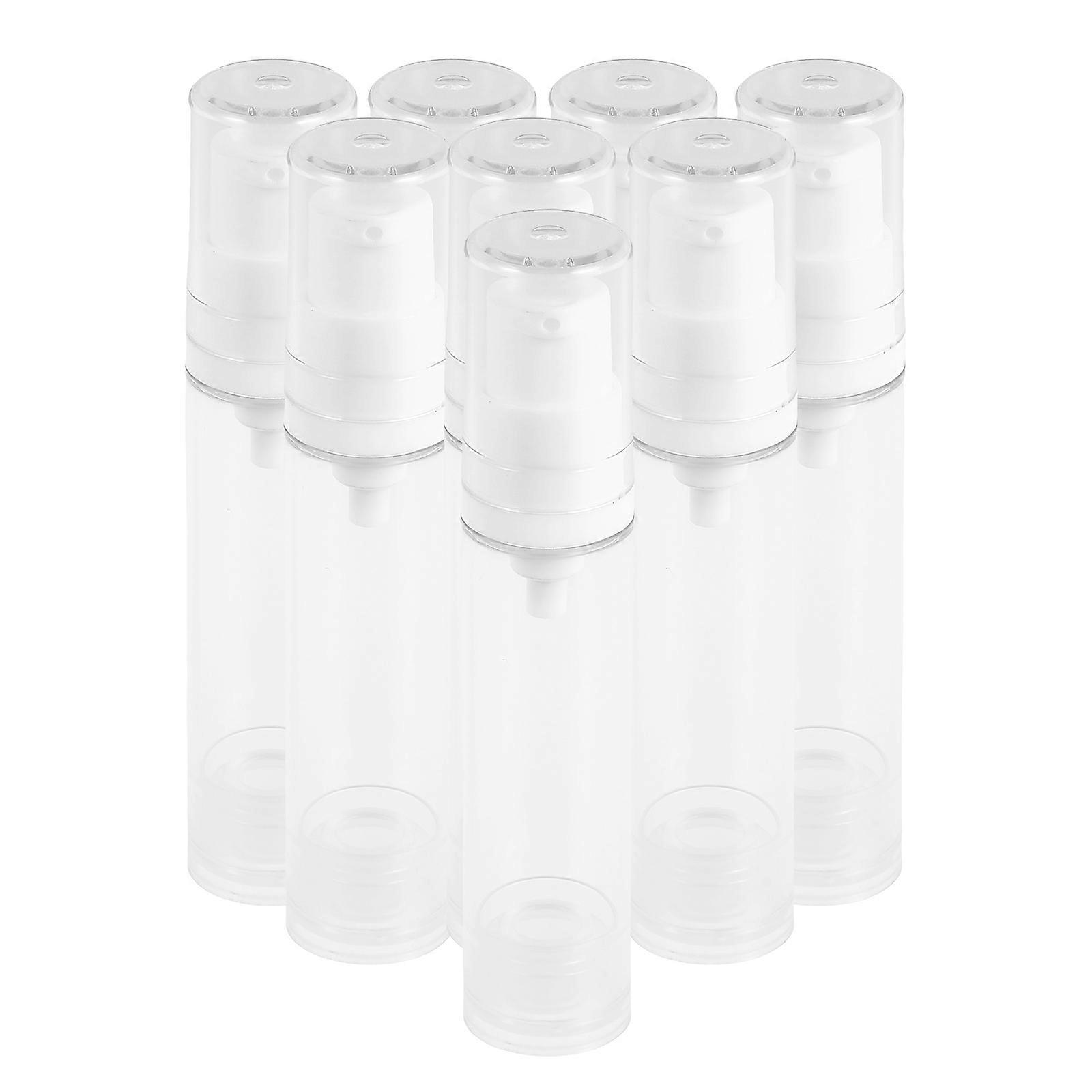 Foundation Mini Bottle Refillable Airless Pump Bottle for Travel 8Pcs White