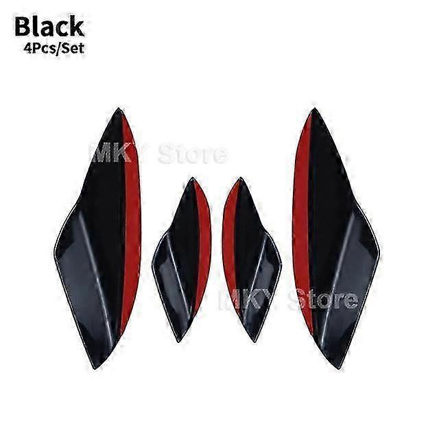 Exquisite 4Pcs/set Universal Car Front Rear Bumper Strip Lip Spoiler Diffuser Splitter Scratch Protector Winglets Side Skirt Extension