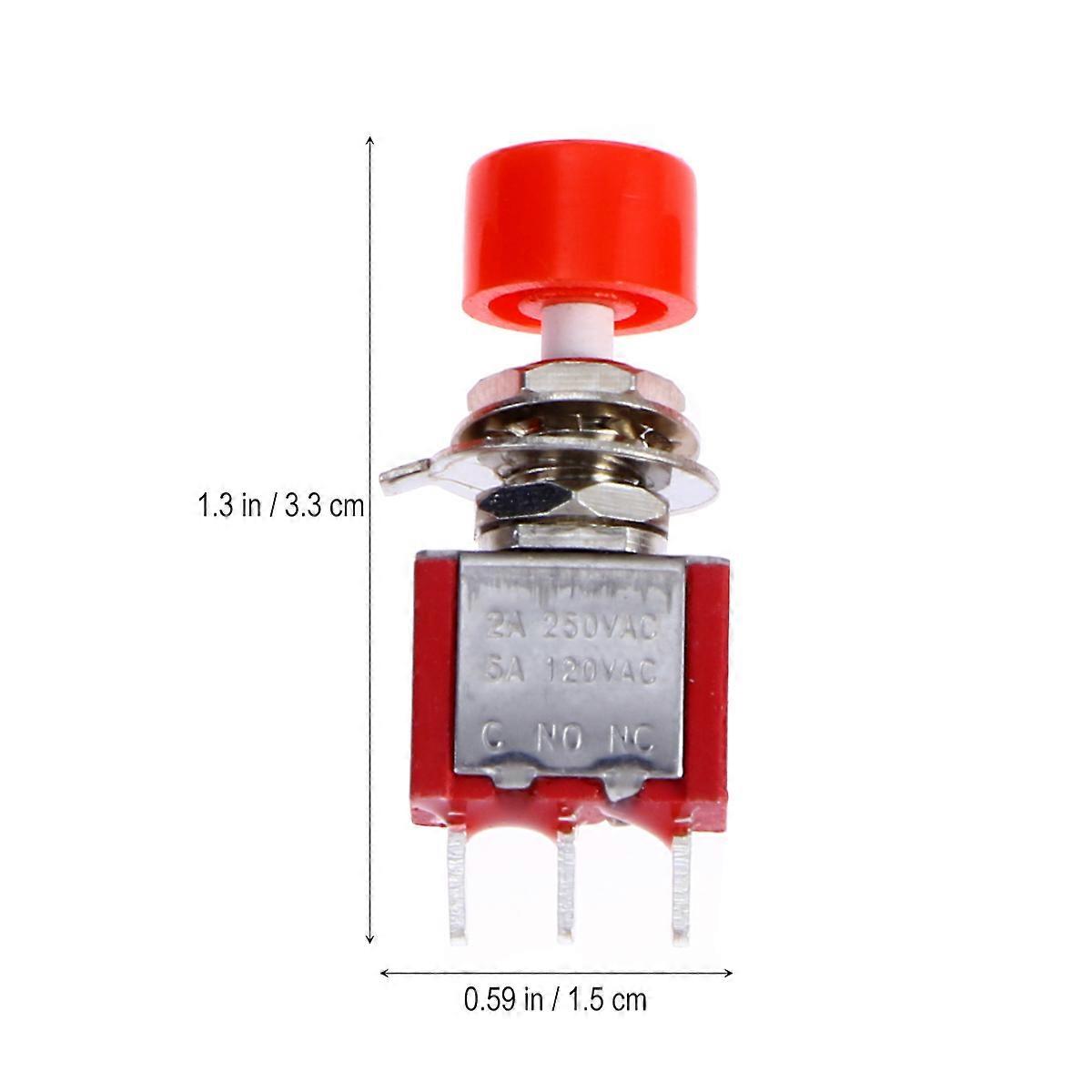 Lockless Push Button Switch for Relay Control Systems Assorted Color Metal Shell Momentary On/off 8Pcs
