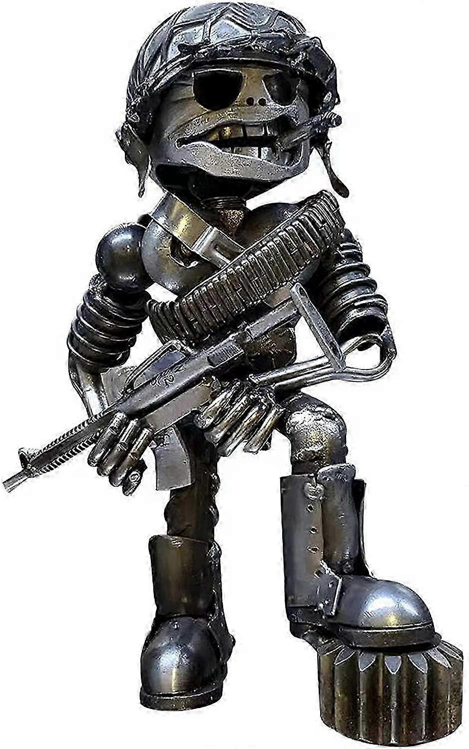 New,suitable Scrap Metal Standing Warrior - Handmade Piston Man, Creative Wars Action Resin Figure