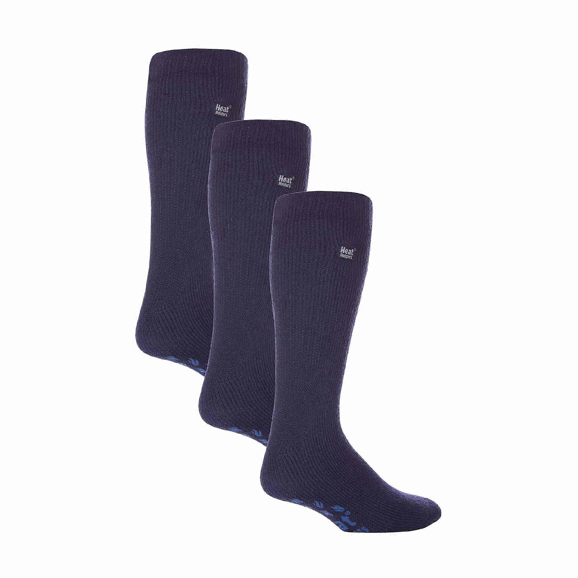 Heat Holders - 3 Pairs Mens Slipper Socks with Grips
