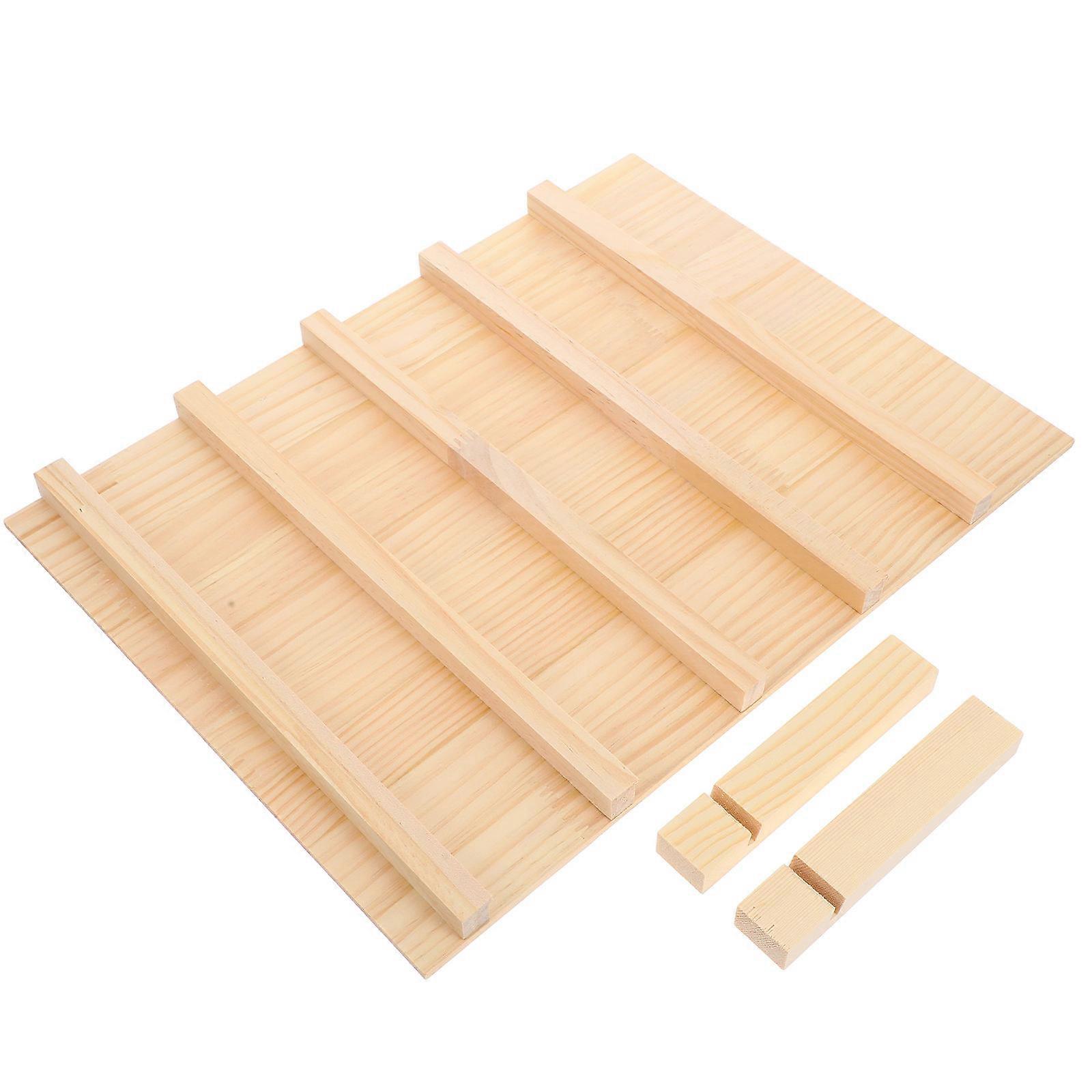 Jewelry Display Stand Five-Layer for Displaying 3Pcs Wooden Earring Holders