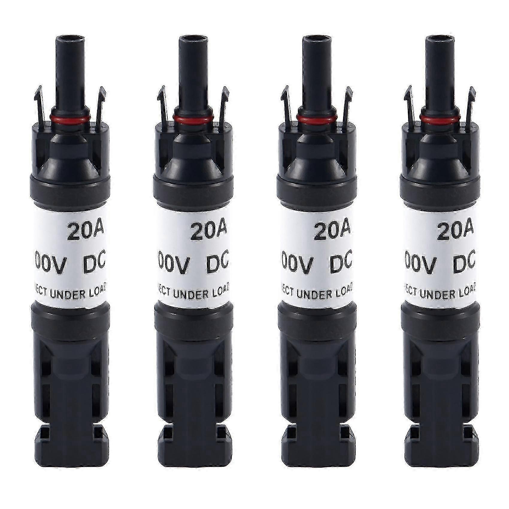 4x 20a In-line Diode Connector Ip67 Solar Panel Cable Connectors