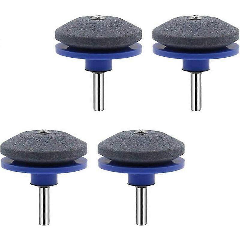 4pcs 50mm Lawnmower Blade Sharpener Hand Drill Sharpener;Tools,Blue