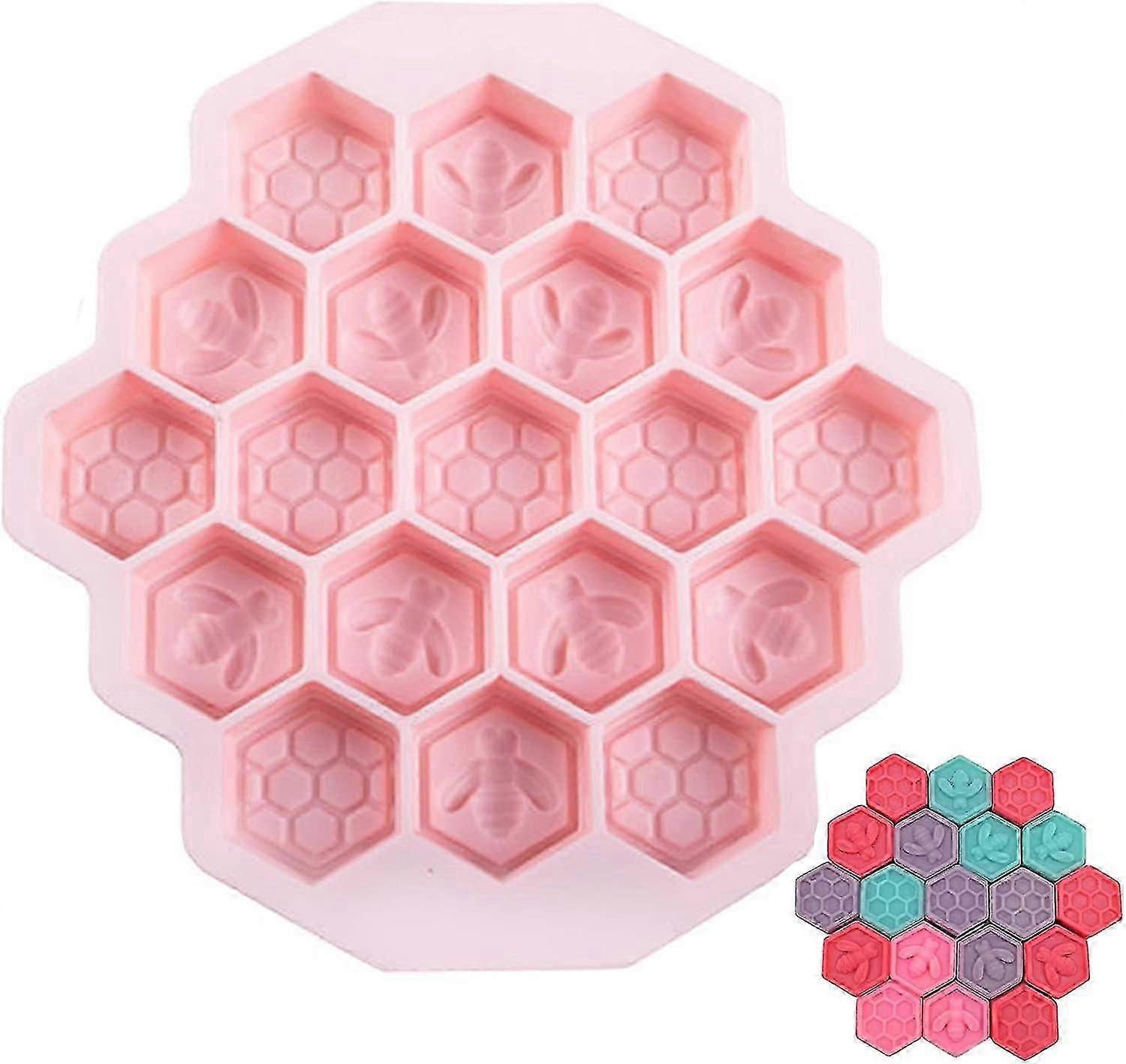 Honeycomb Shape Silicone Ice Cube Molds Icing Silicone Mold Honey Soap Molds Silicone Molds Soap Mold Baking Pan 19 Cavities Multipurpose Soap Molds F