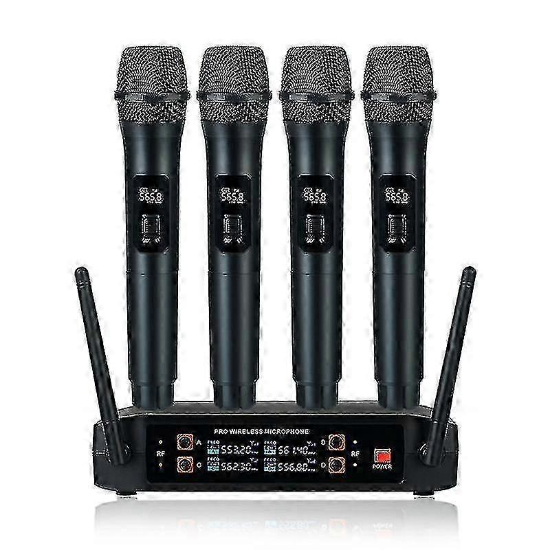 Wireless Microphone Professional Handheld 4 Channels Uhf Dynamic Mic For Karaoke Wedding Party Band From Xiangchong Store
