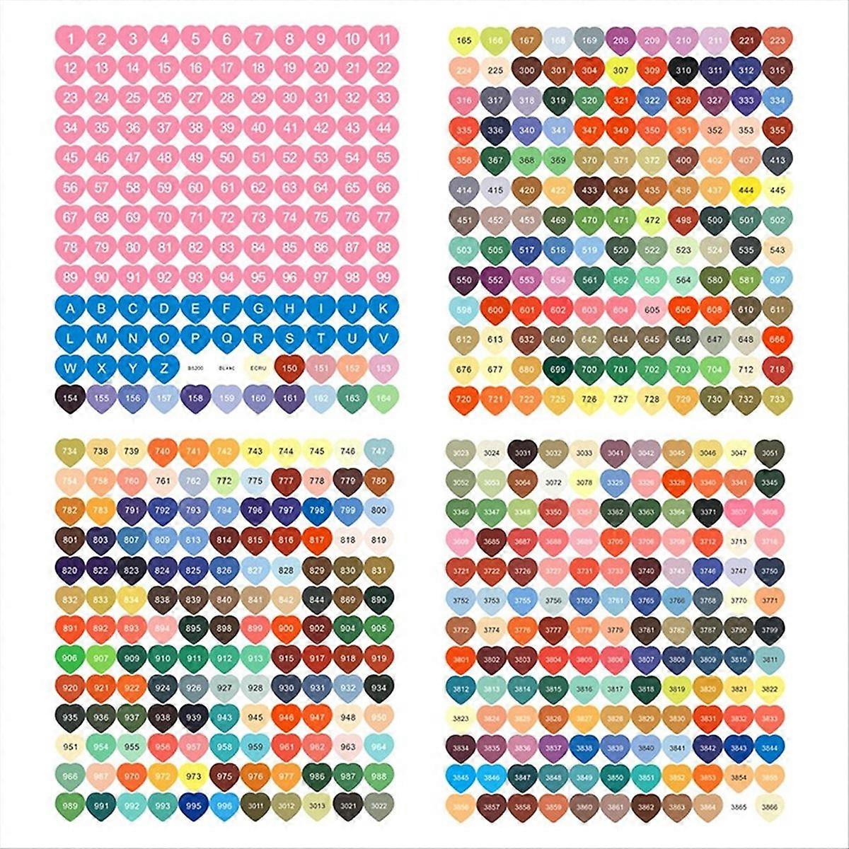 Sticker Label Set,Heart Labels Colored Number Stickers B