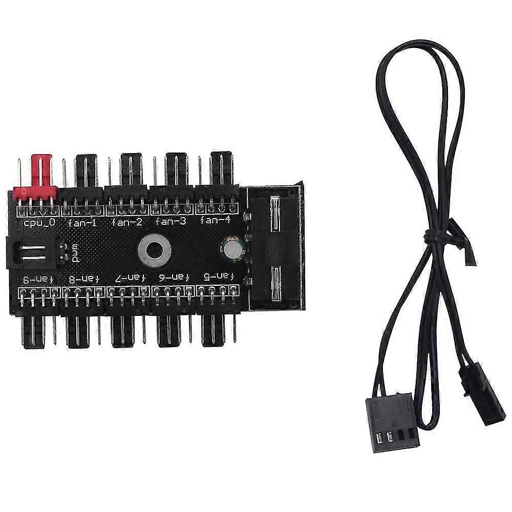 10 Port PC Șasiu Fan Hub Cpu Cooling Hub 12v 4 Pin Fan Pwm Hub Molex Controller