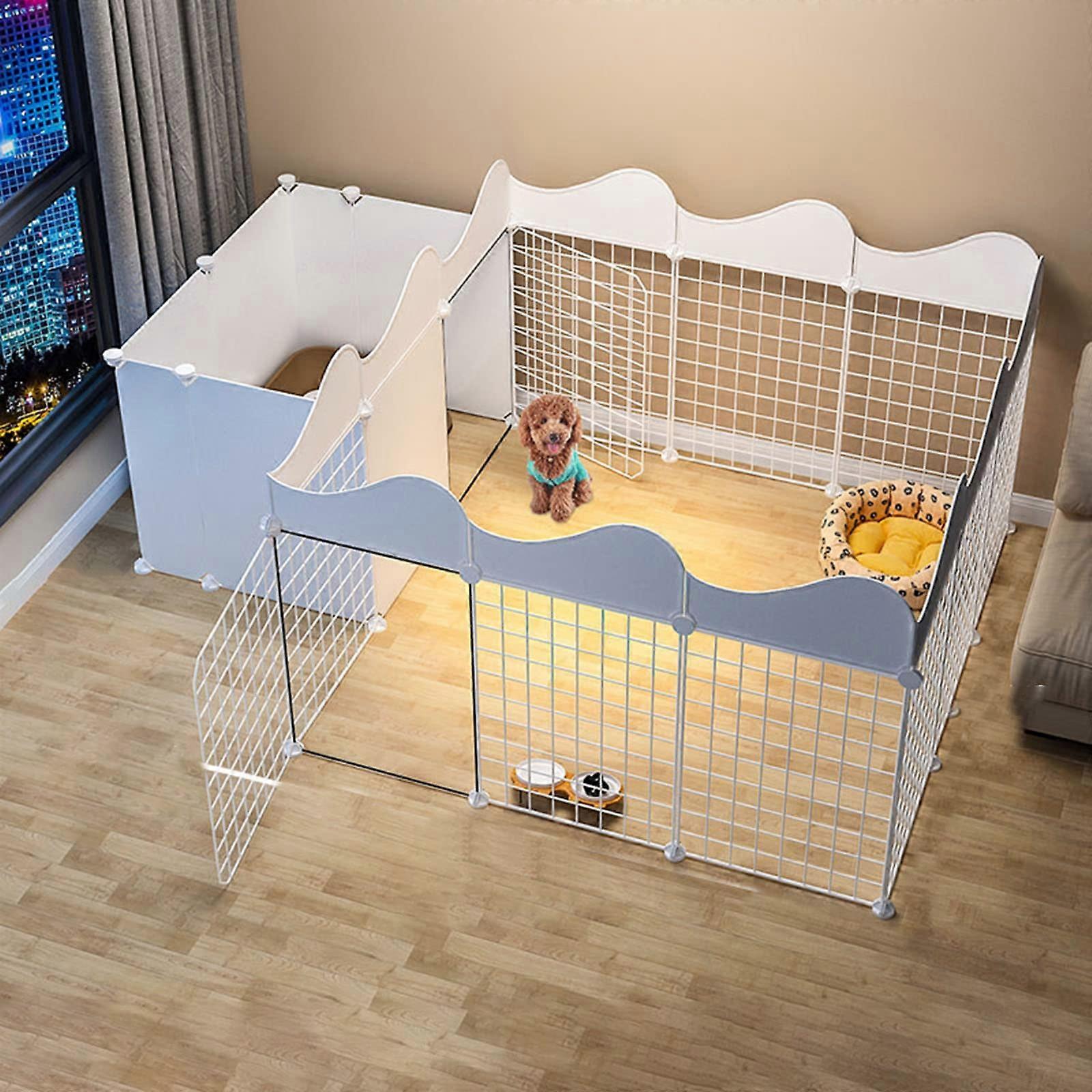 Indoor Dog Fence Metal Pet Exercise Enclosure Foldable Cat Cage Rabbit Playpen For Puppy