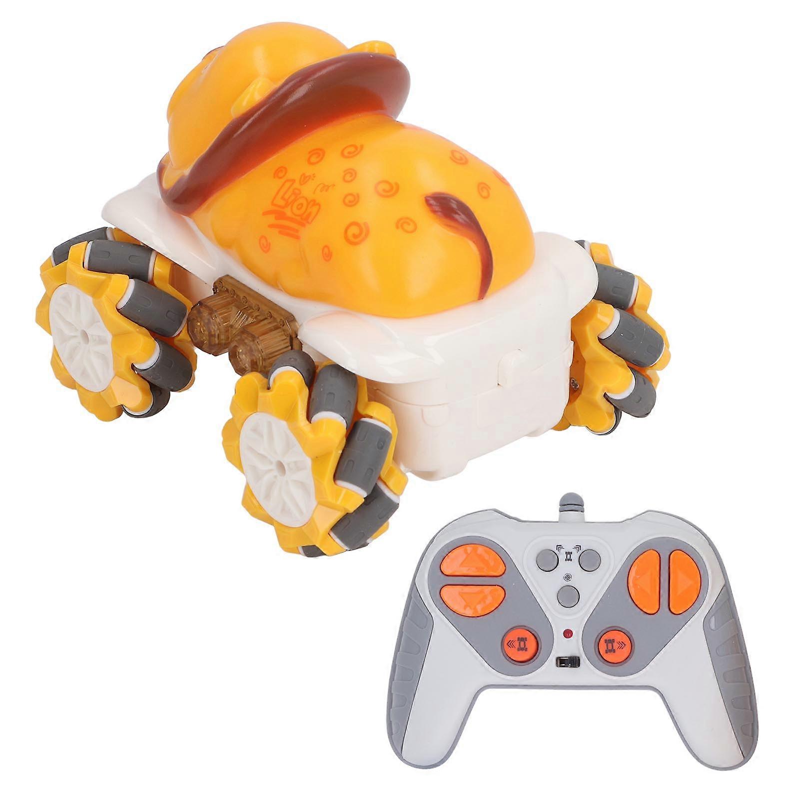 Cartoon Remote Control Toy Car with Colorful Lights 4WD 360 Degree Rotating 9 Channels Rechargeable RC Car Toy for Boys 