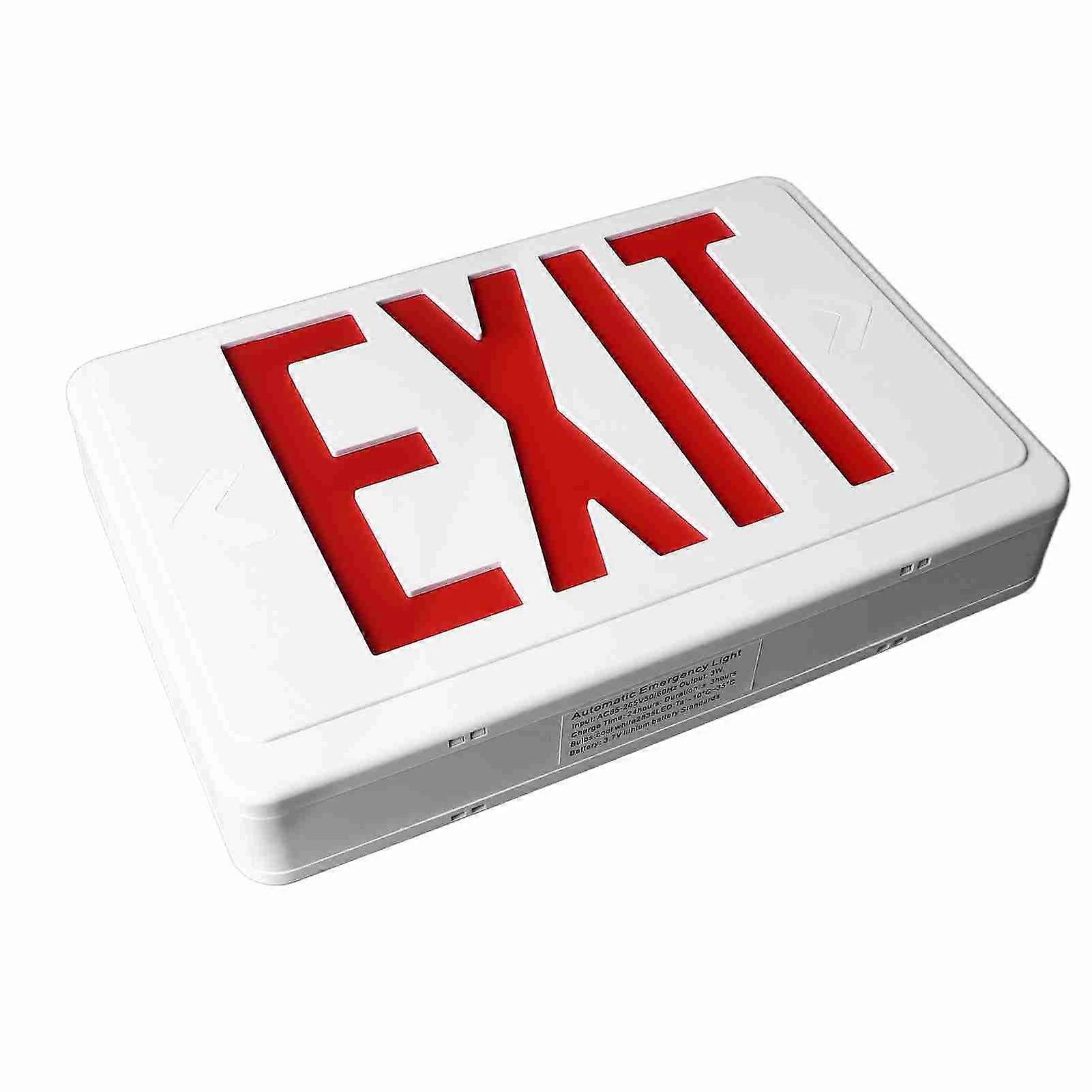 LED Emergency Exit Sign Professional IP30 Protection Grade Long Lasting Red LED Exit Sign for Business AC85‑265V 