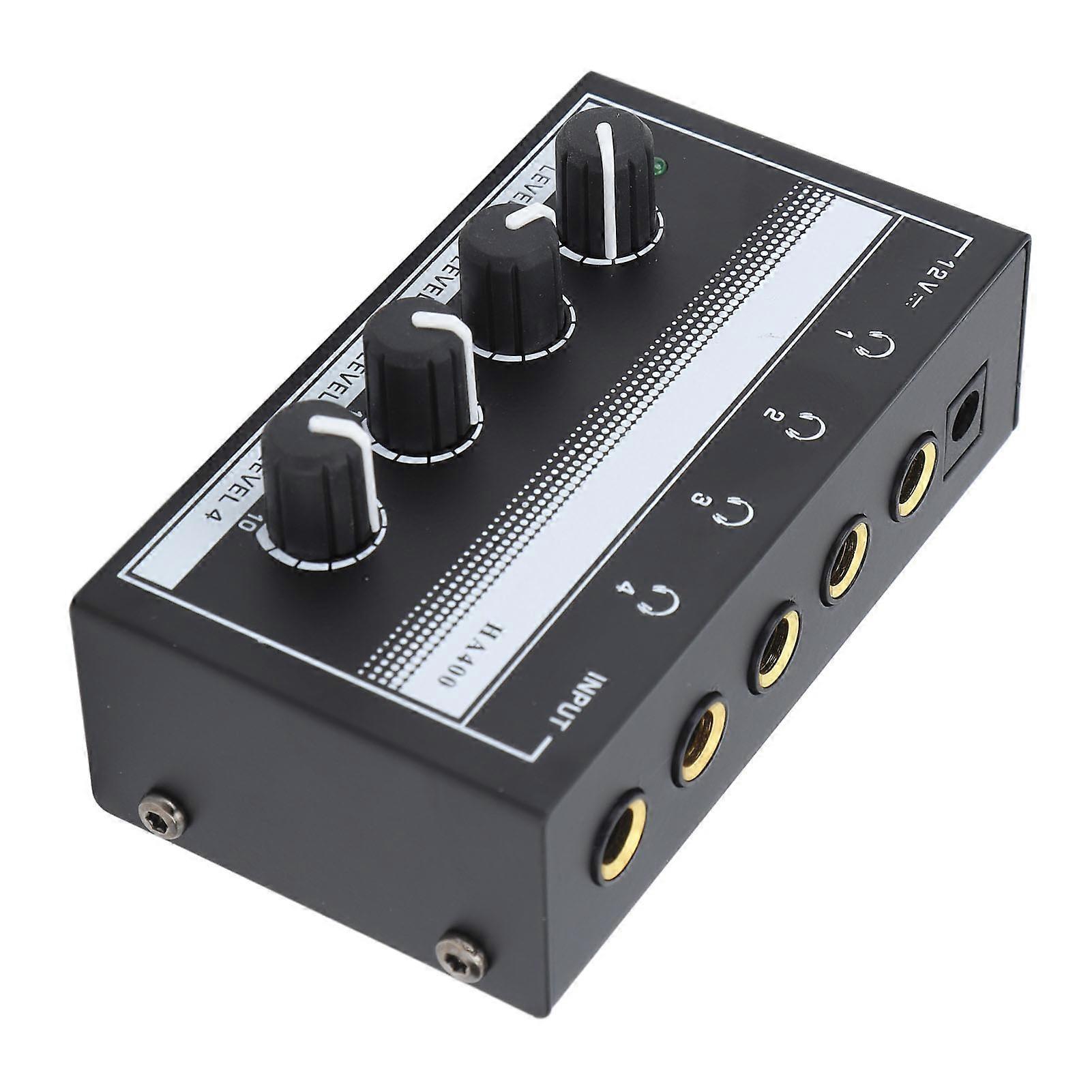 4 Channel Sound Mixer HA400A Ultra Low Noise Professional Monitor Earphone Sound Mixer for Bar Party