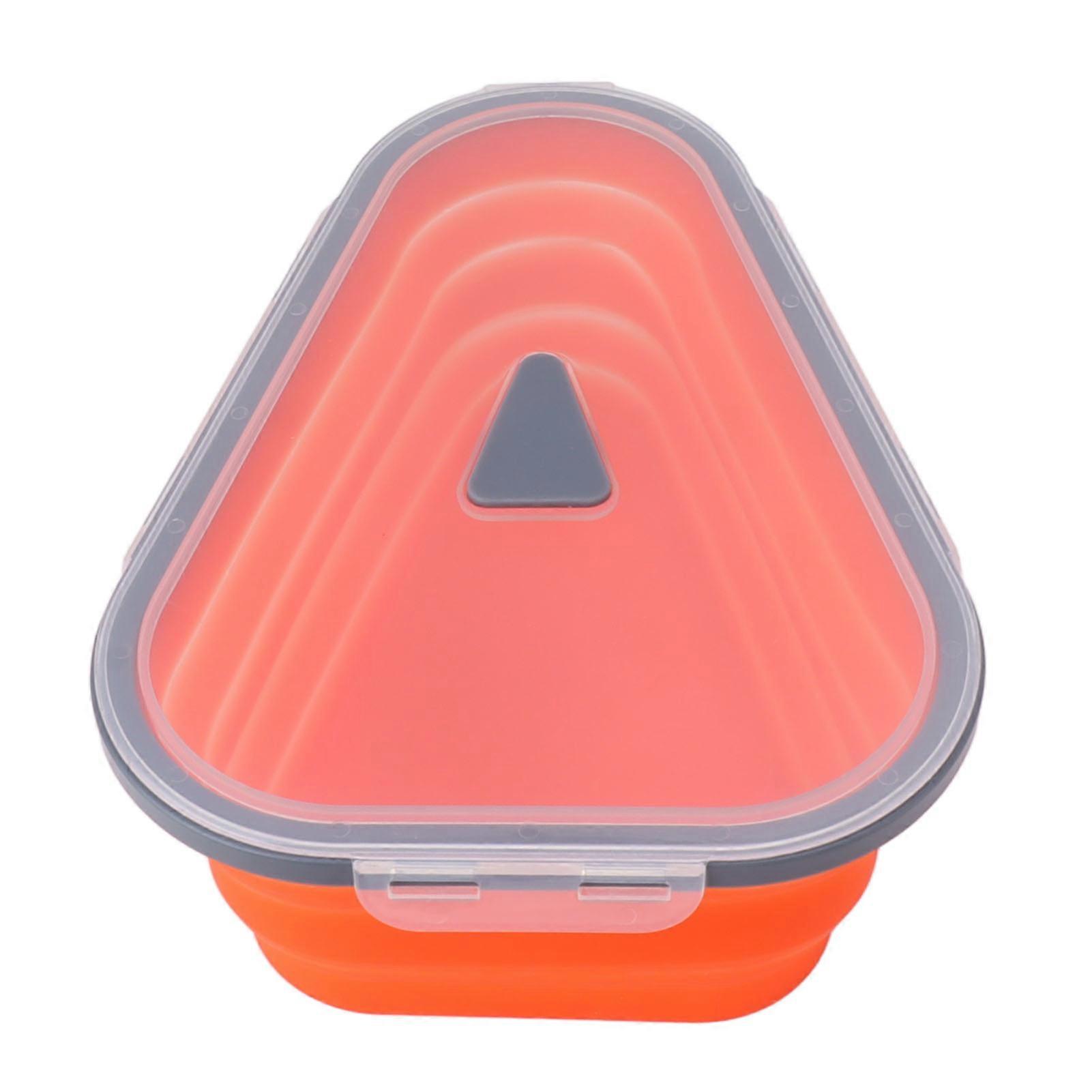 Reusable Expandable Pizza Storage Container With 5 Microwaveable Trays Adjustable Silicone Pizza Box Orange 
