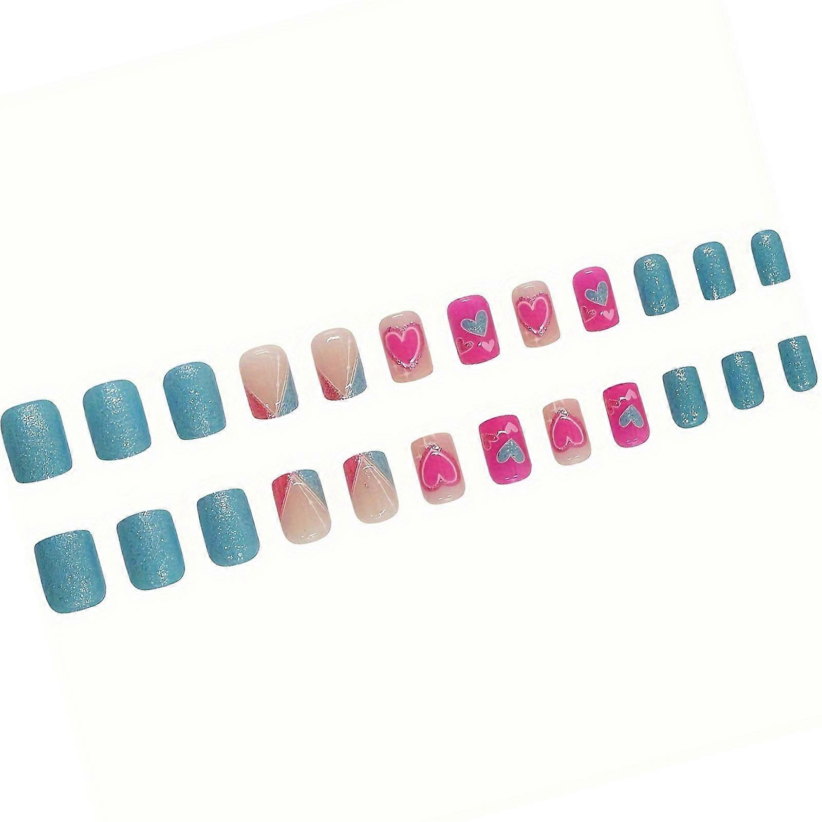 Fyrkantiga nageltips · Lösnaglar · Limmade · Nagelfix · Press-on-nagel · Konstgjorda lösnaglar för kvinnor och flickor · Gåvor · Flerfärgade