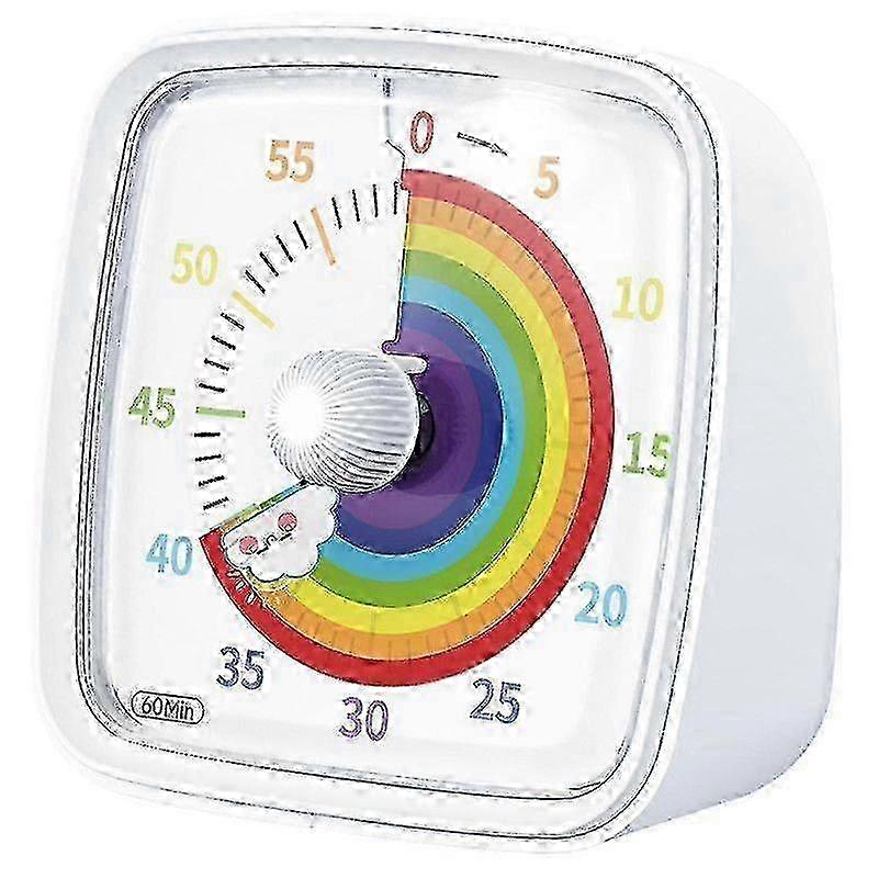 60-Minute Visual Timer with Night Light, Countdown Timer,Pomodoro Timer with Rainbow Pattern for Kids and Adults