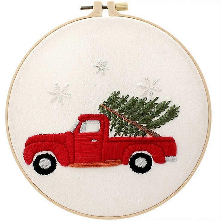 Cross Stitch Kits for Beginners | Truck With Tree (20cm with Frame)
