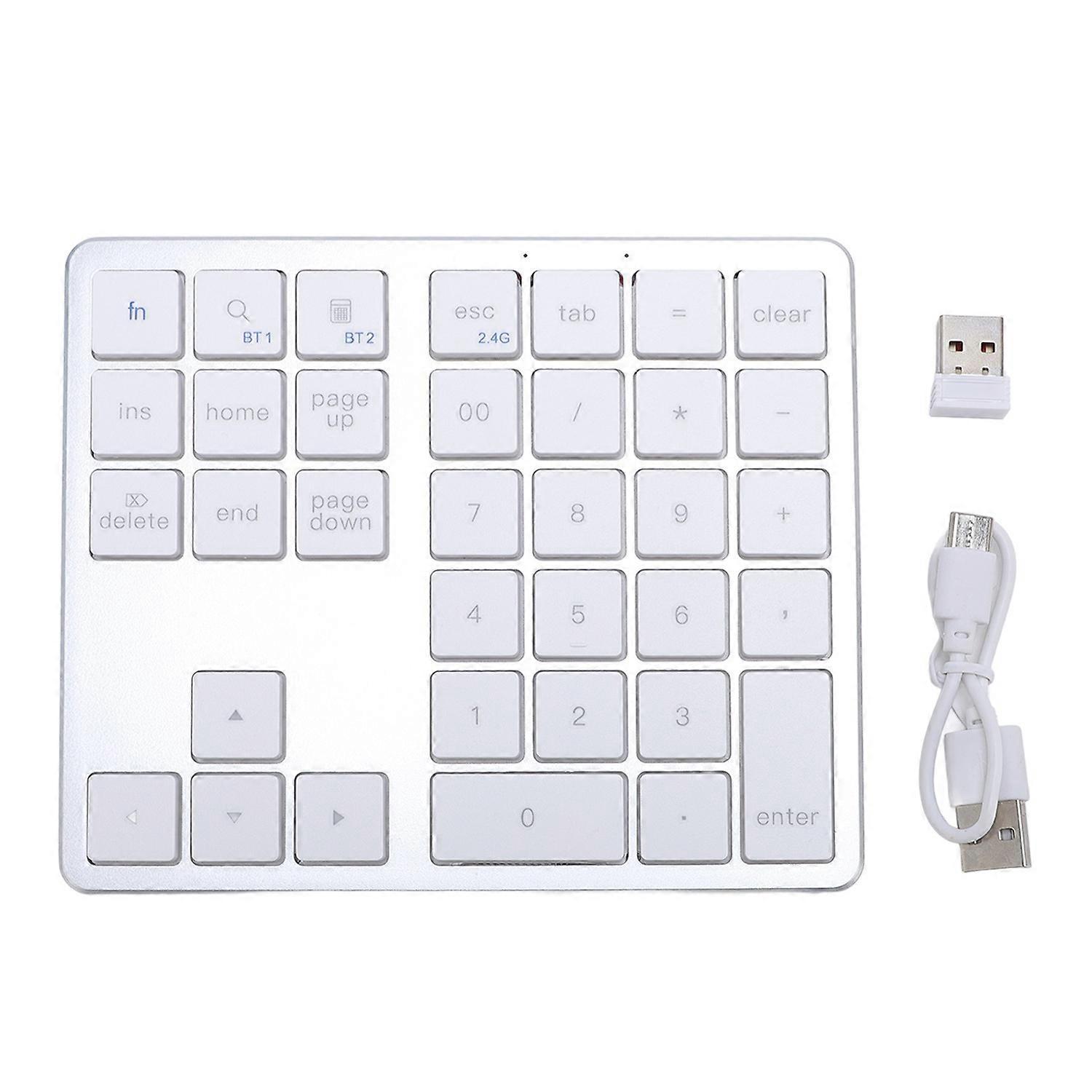 Number Pad Wireless Bluetooth Dual Mode 35 Keys Rechargeable Universal Numeric Keypad for Laptop PC 