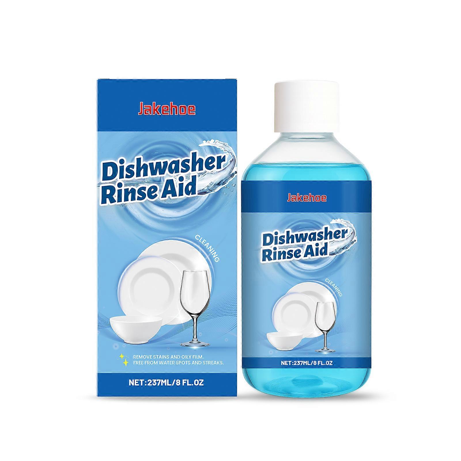 Dishwasher cleaner for home use, removes stains and grease from dishes and kitchenware, leaving them clean and shiny.
