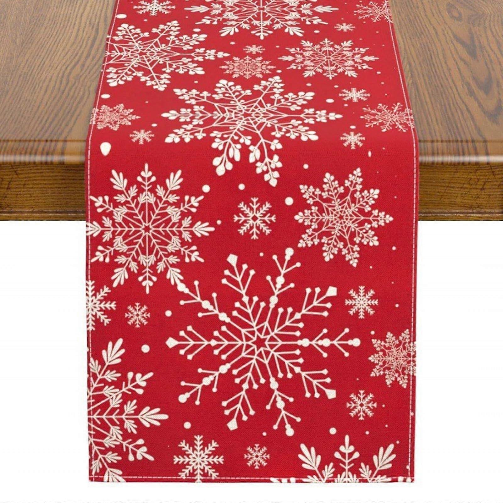Christmas Table Runner Snowflake Table Cloth, 35x180 Cm, Xmas Table Decorations, Home Party Decor