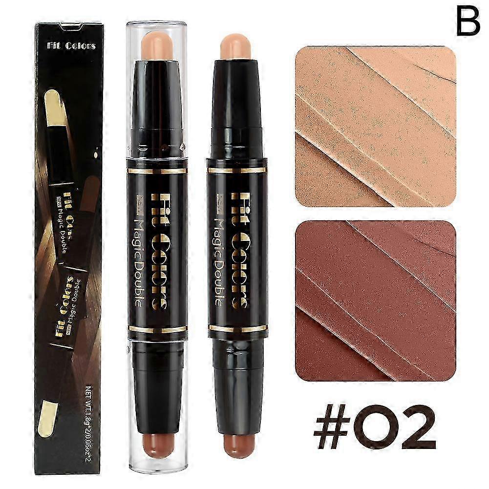 02#(B)$Fit Colors dual-use highlight concealer contour stick three-dimensional nose shadow shadow brightening multi-function contour pen