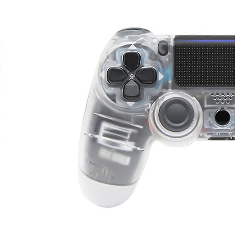 Wireless Game Controller PC Bluetooth Gamepad with 6-Axis Gyroscope and Dual Vibration for PlayStation 4/Slim/Pro/PS3 Console Computers-Transparent wh