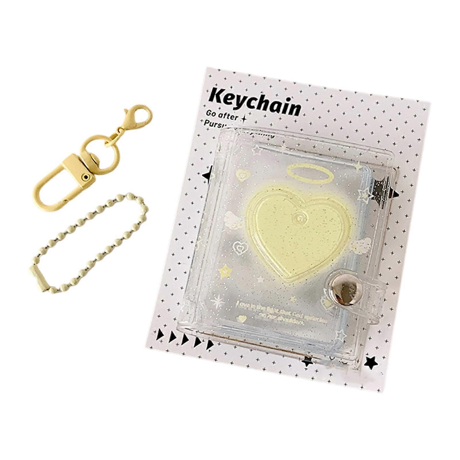 Mini Photo Organizers 16 Pocket Page Transparents Display Book for Sticker Polaroids Memory  Yellow