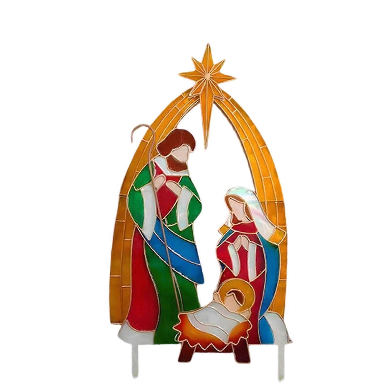 Metal Display with Weather proof LED Lighting and Ground Fixation Spikes Multicolor