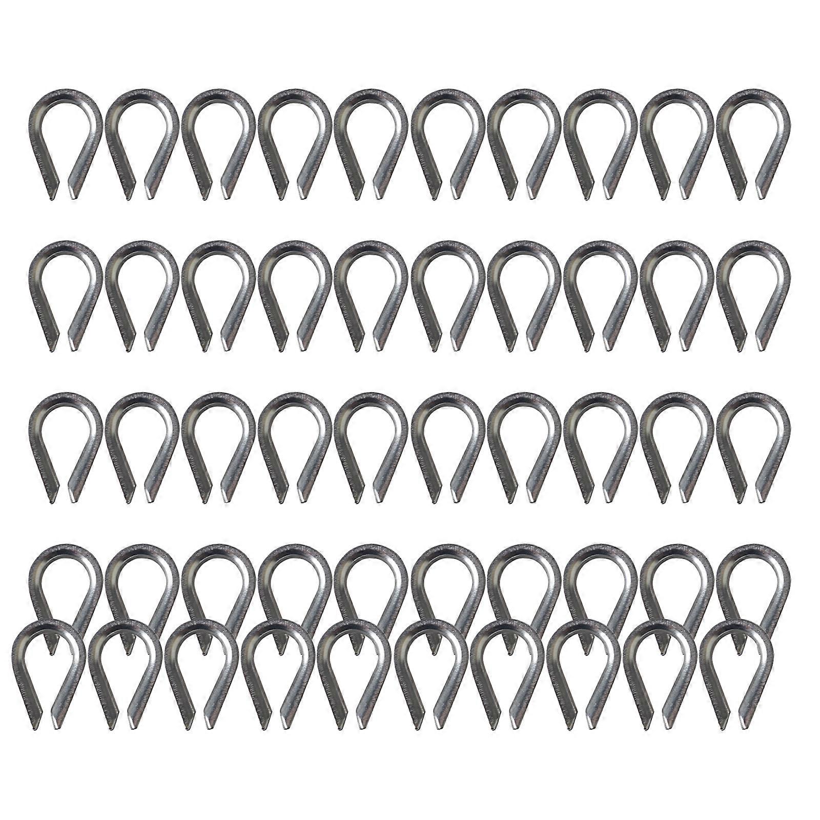 AntiCorrosion 1/8inch Steel Thimble Heart Shaped Coupling Rings AntiRust Secure Mounting Solution for Engineering Tool 50pc Multicolor