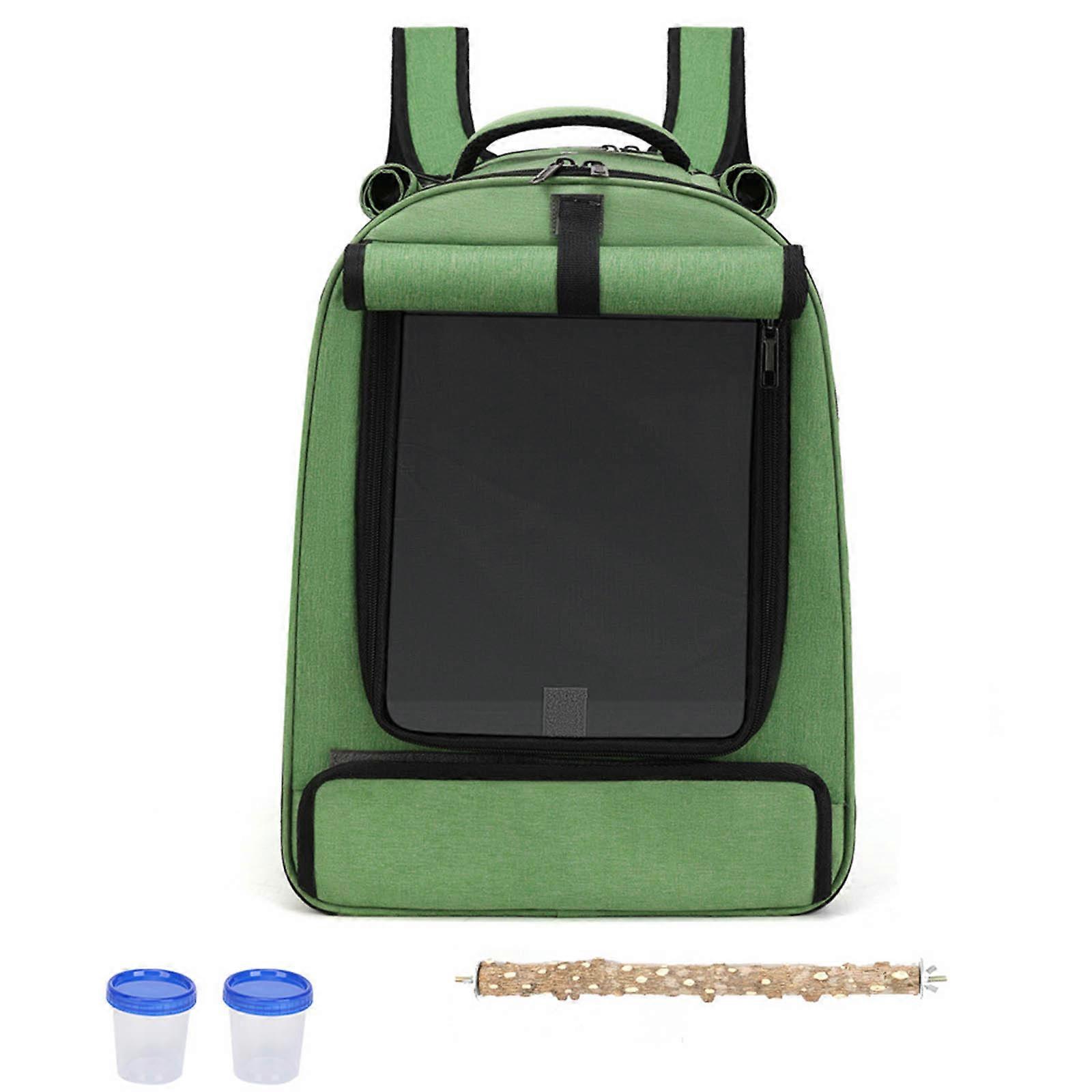 Ergonomic Bird Shipper Pack For Small Parrots Features Ventilated Plan Removable Feeding Tray Top Handle Multicolor