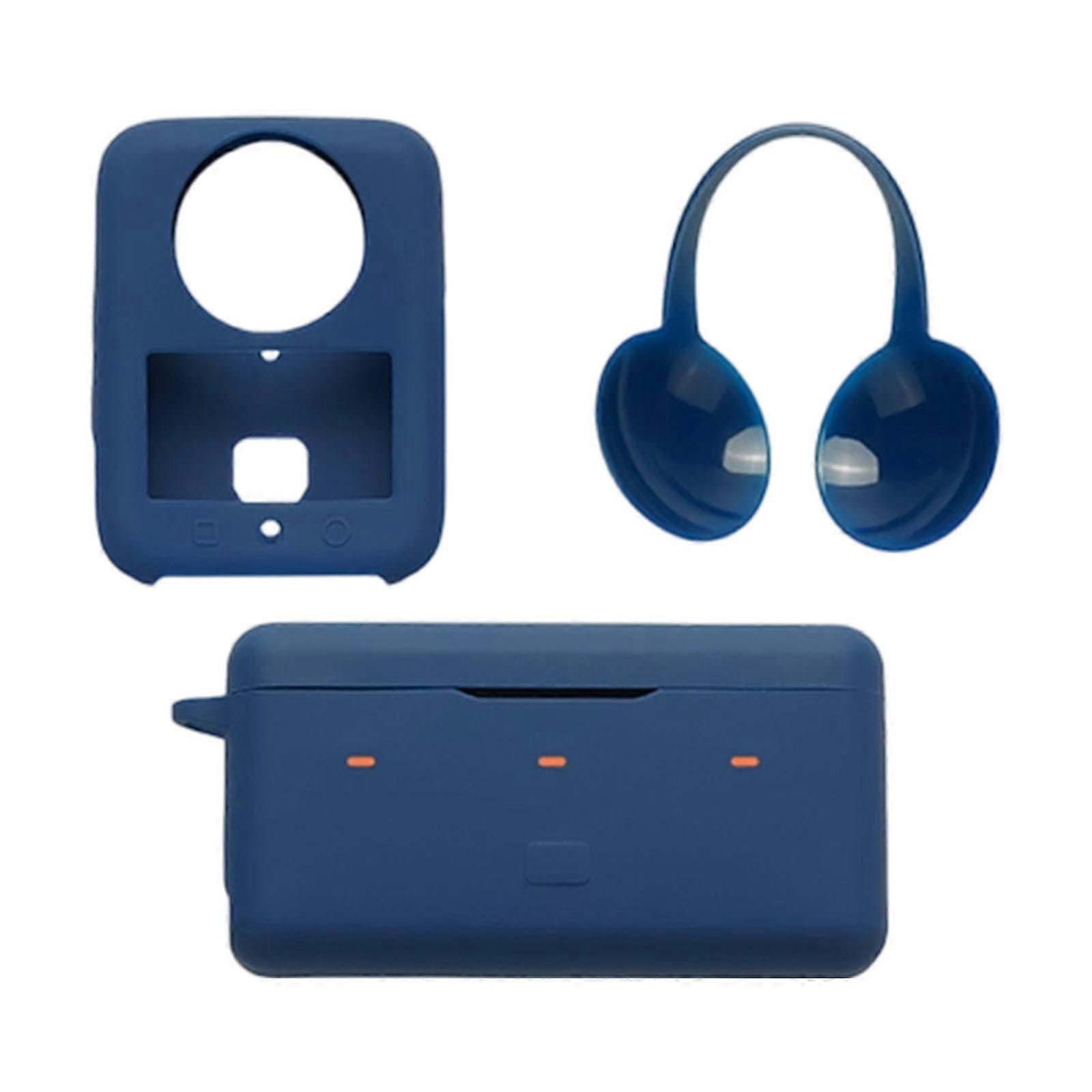 EVA Shell Camera Accessory Organizers With Interior Padding Secure for 360 Protective Cover Charging Setups  Dark Blue