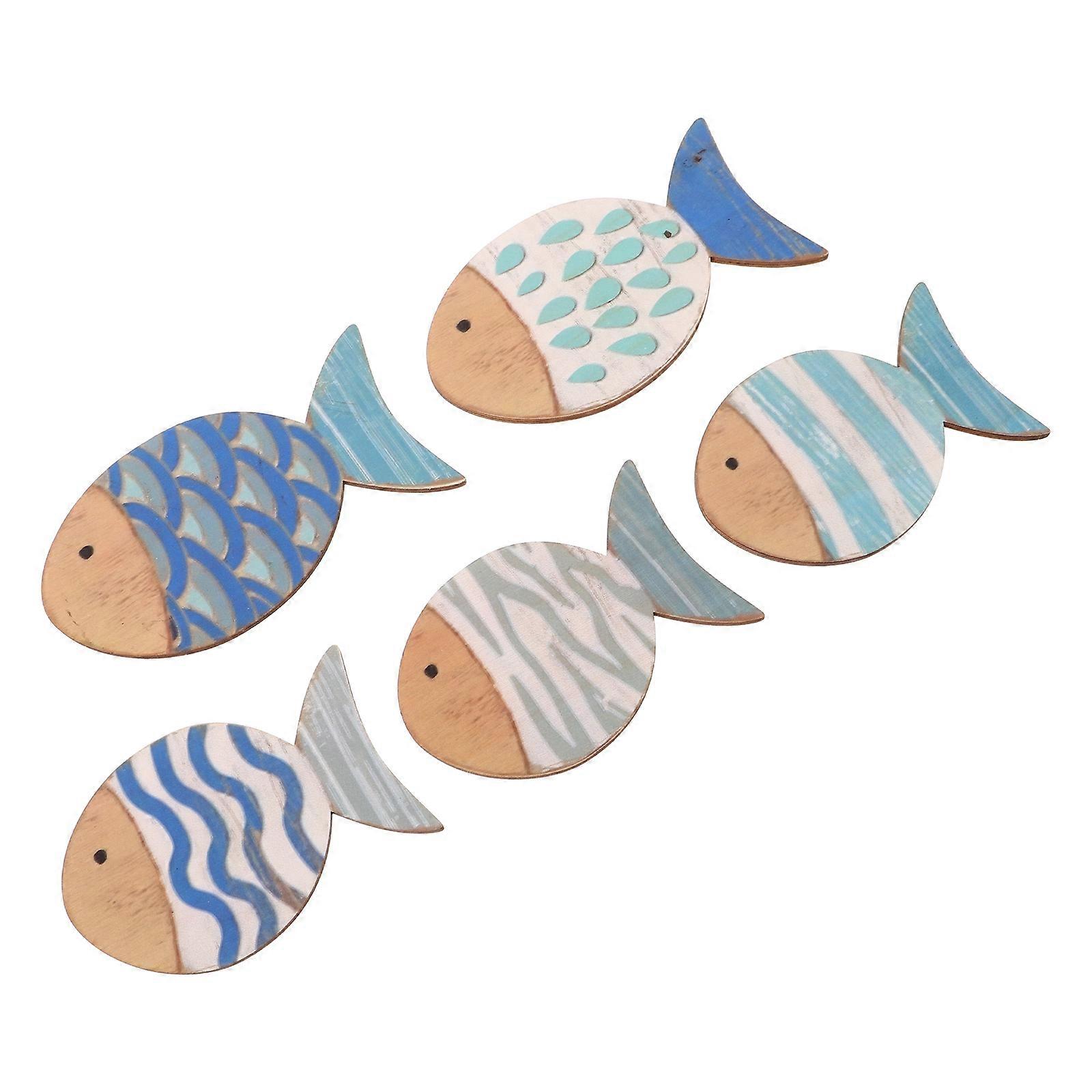 Rustic Wooden Fish Decor for Decoration Ocean Theme Wall Display