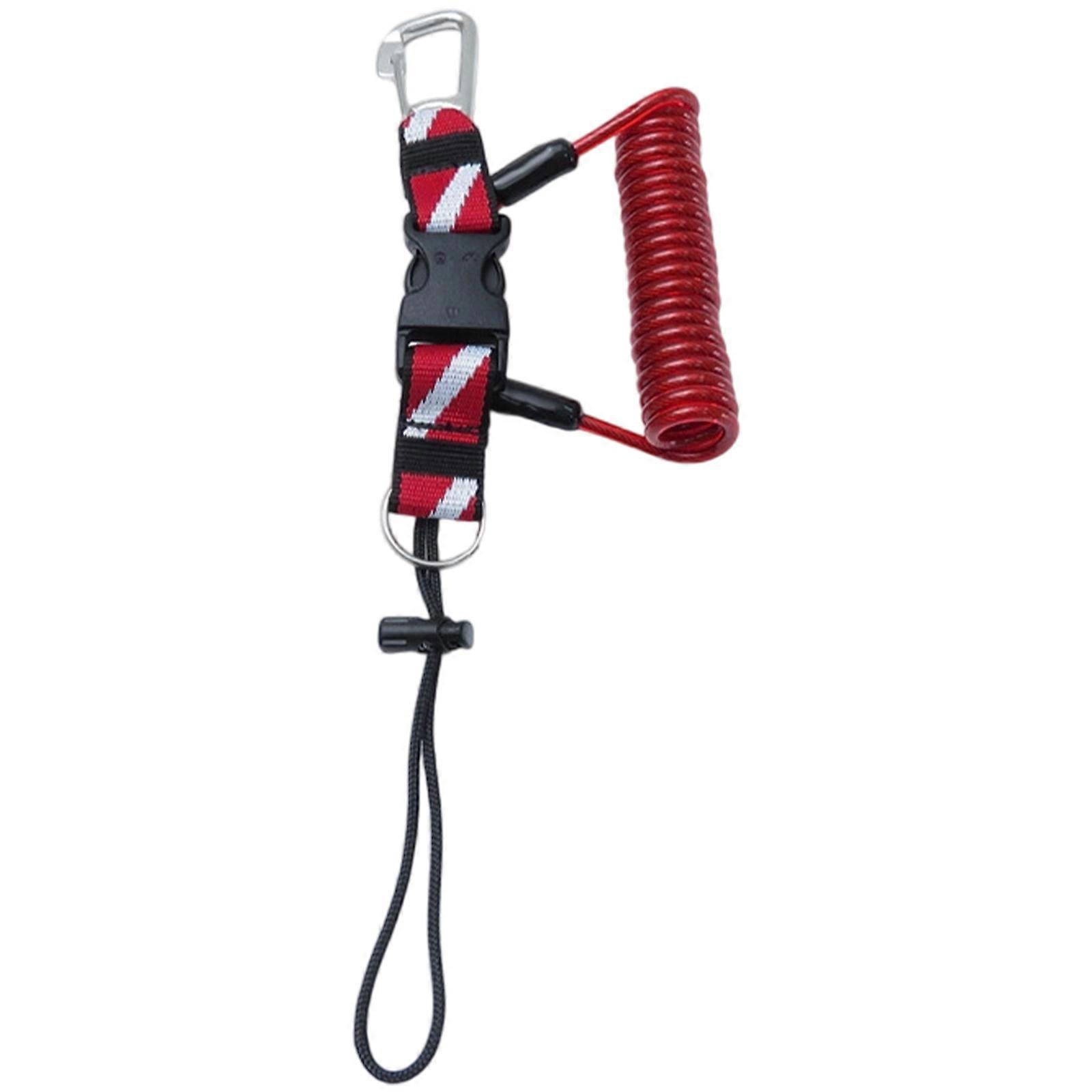 Durability Diving Lanyard with Quickly Release Buckles Spring Coils Safety Tethers for Underwater Camera Diving Light Multicolor