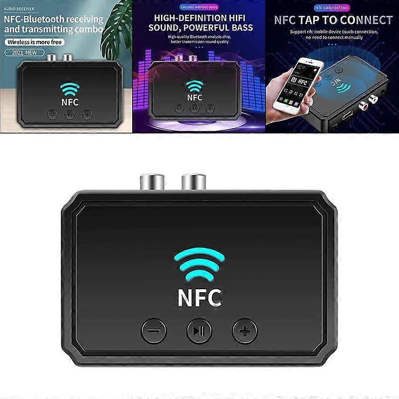 Bluetooth 5.0 Audio Adapter Transmitter 3.5mm AUX or RCA Input Plug and Play