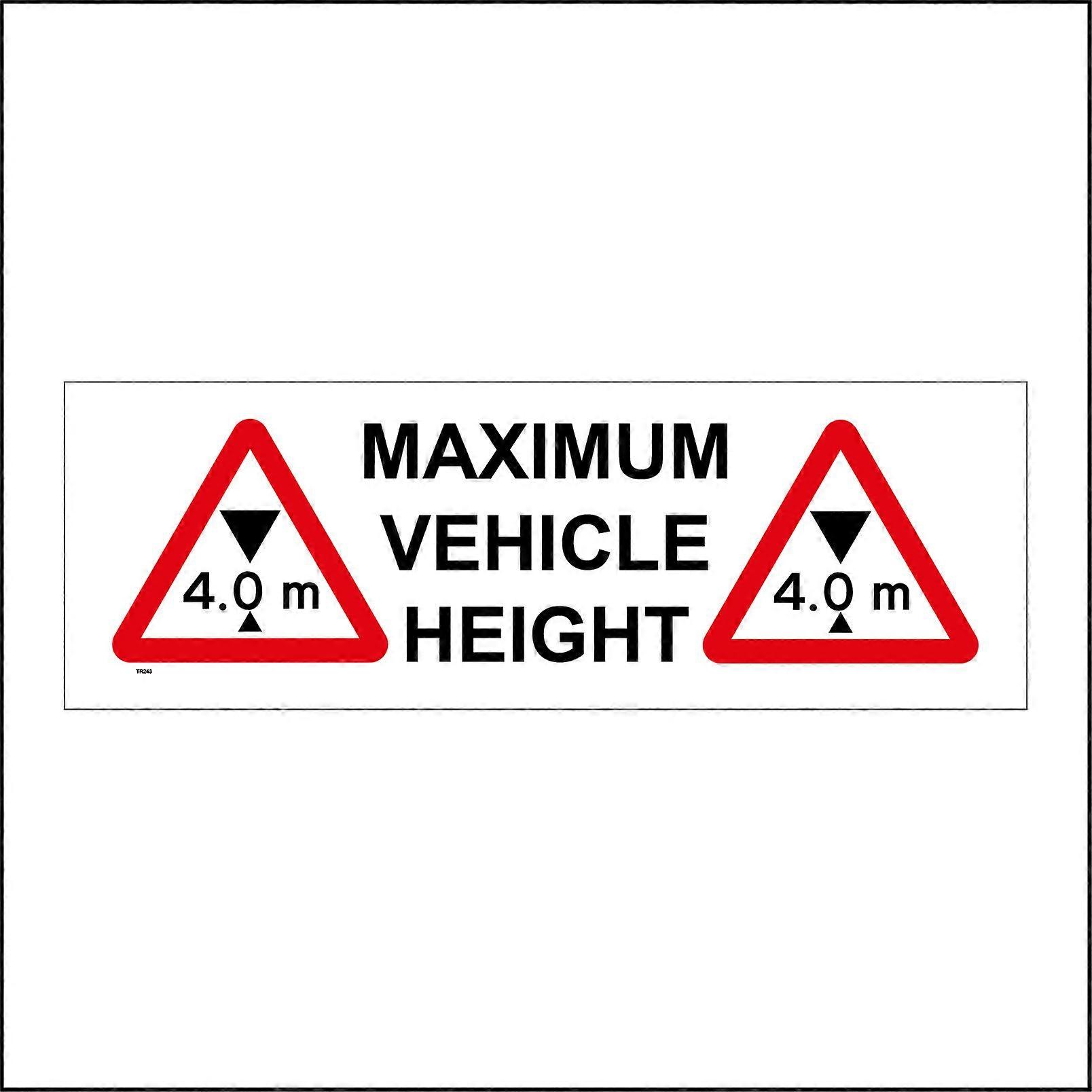 TR243 Maximum Vehicle Height 4.0M Sign with Two Triangles 4.0M