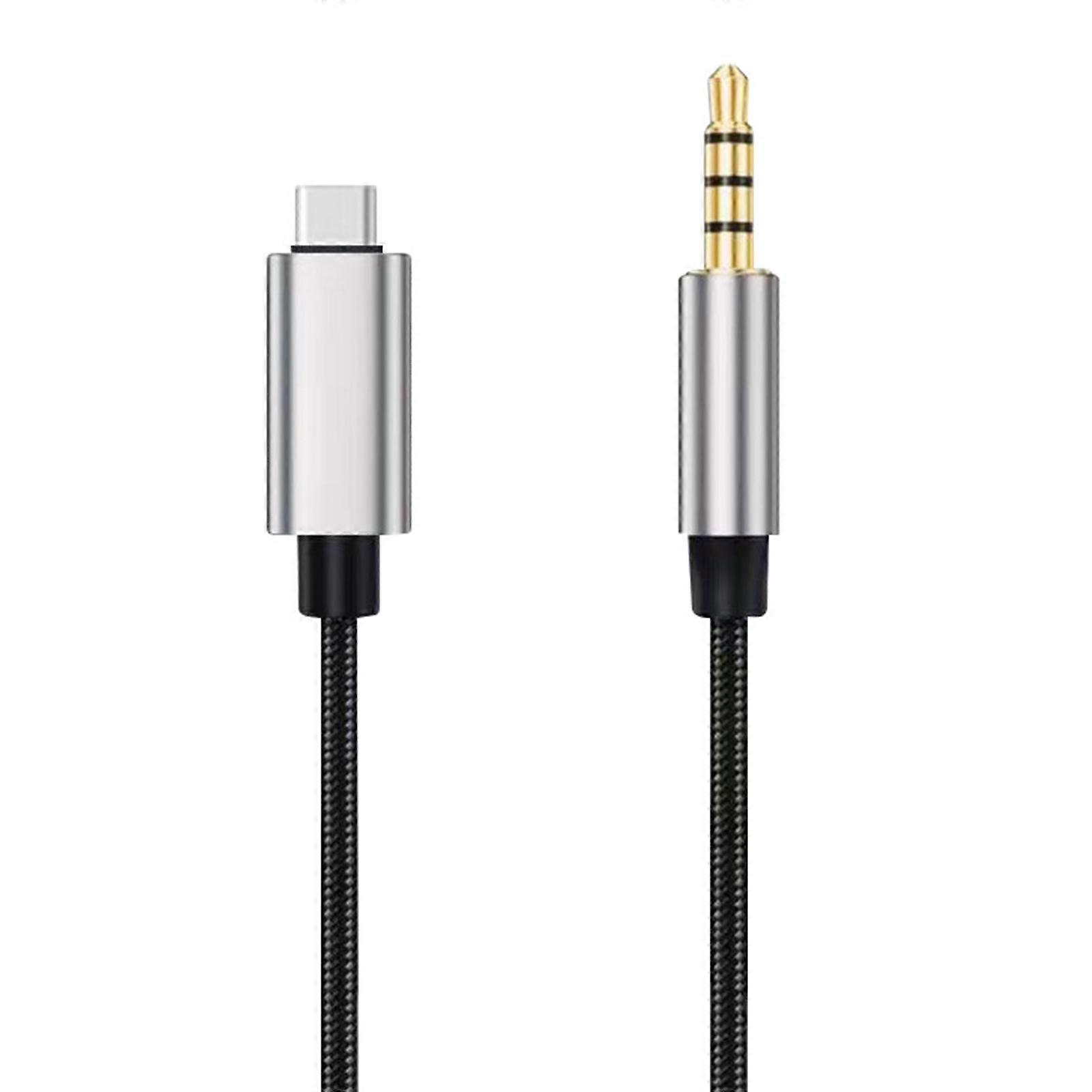 Braided Nylon USB C To 3.5mm Cord With 4 Point Signal Transmission For Live Streaming And Studio Recording Multicolor