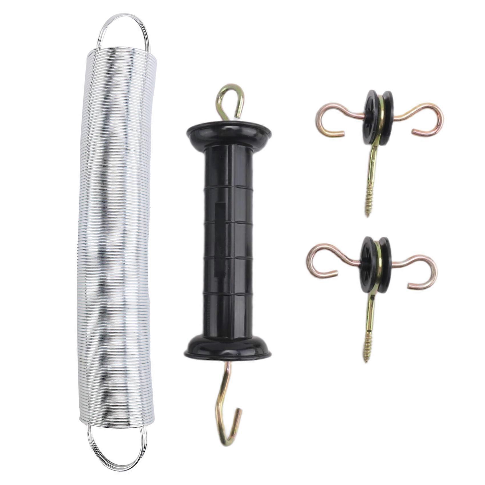 4 Pieces Electric Fence Gate Handle Kit Electric Fence Gate Kit Anchors Spring Gate Handle Kit