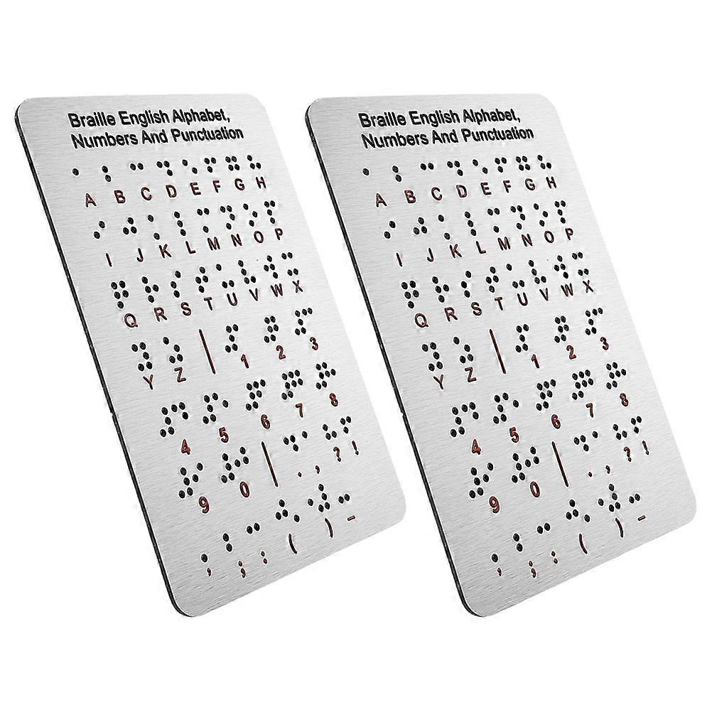 Braille Alphabet Board for Blind Children 2Pcs Raised Dots Learning Aid
