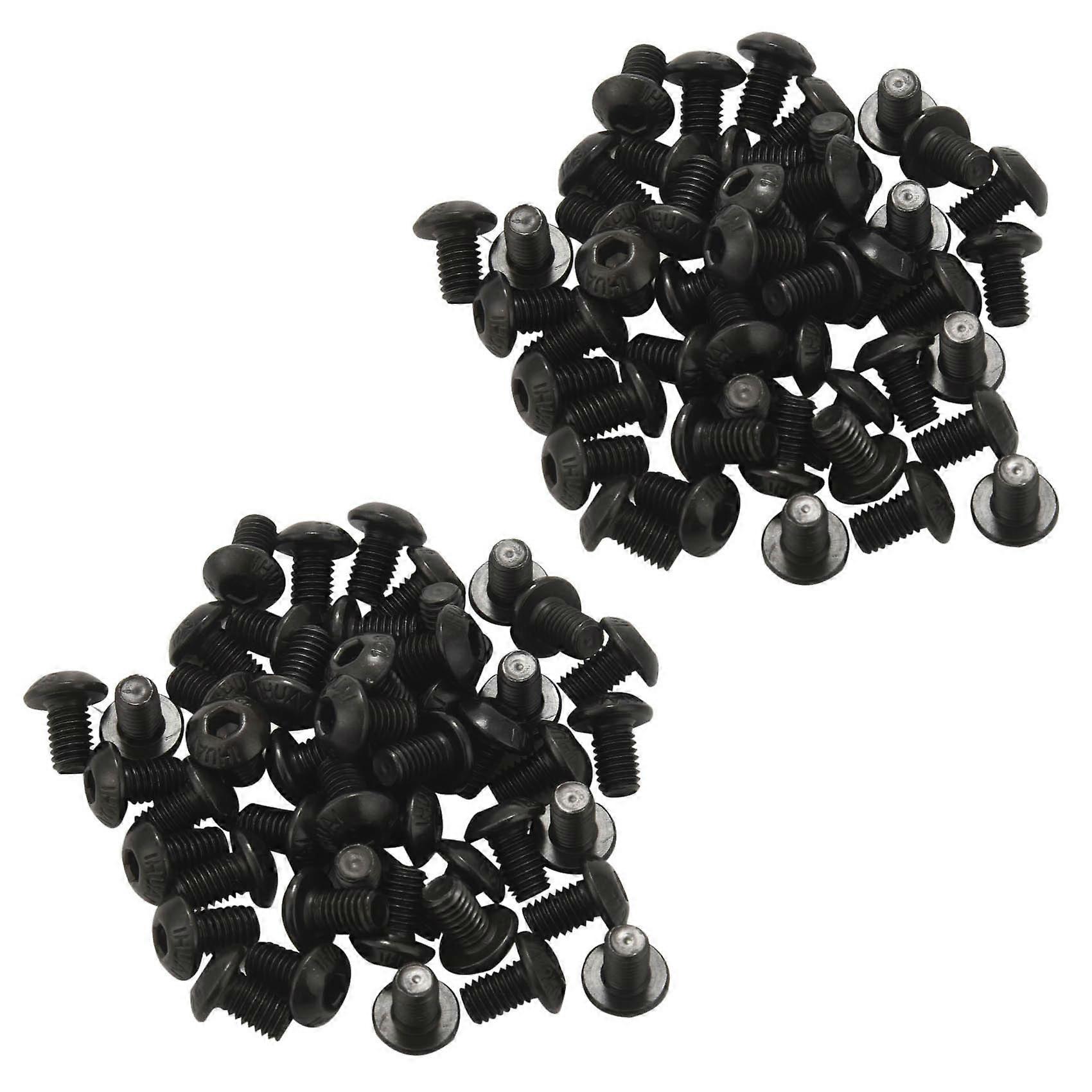 M5X8mm Button Head Hex Socket Cap Screw Bolt Black 100 Pcs