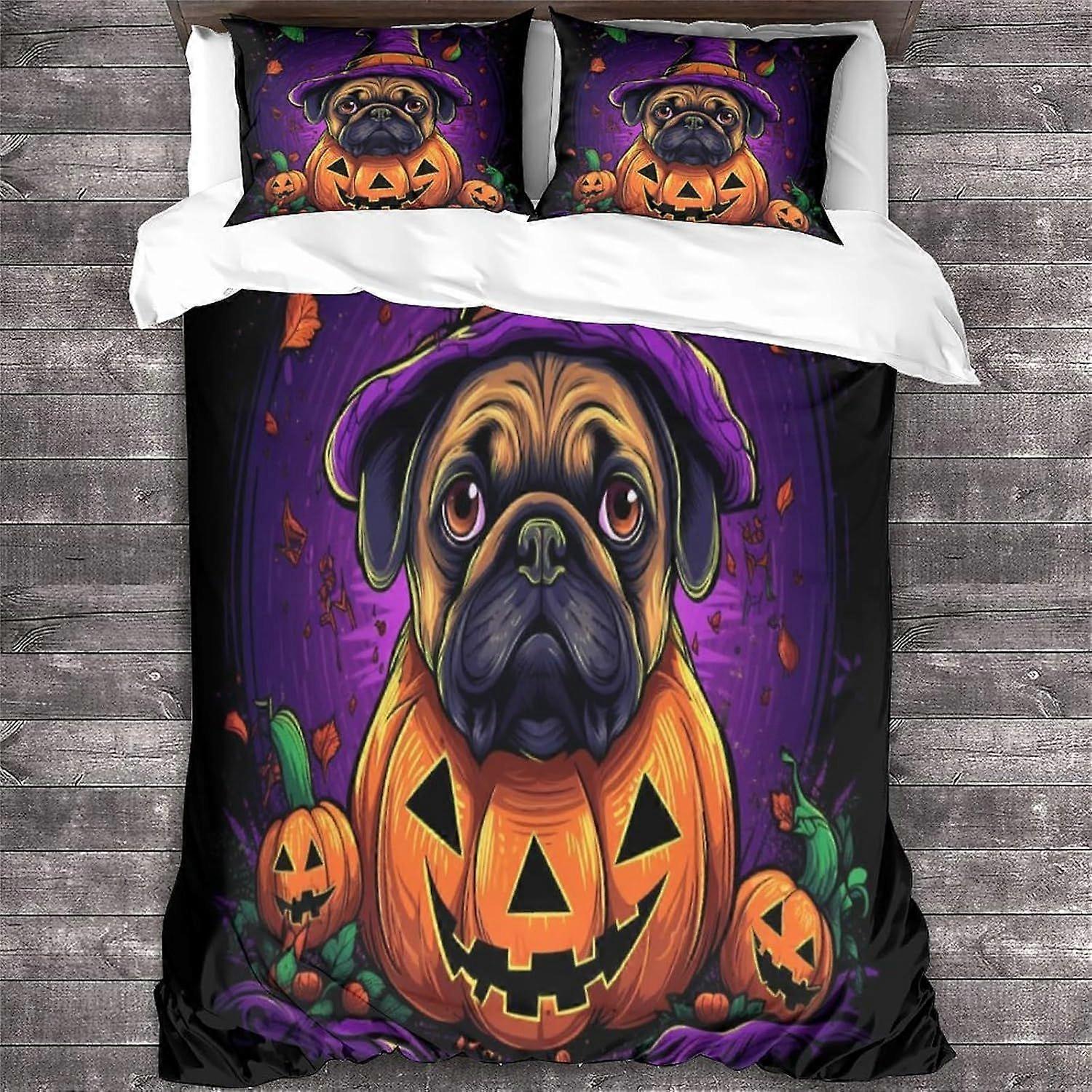 LikeEj غطاء لحاف ستوكات مجموعة الفراش ، 3D طباعة لحاف غطاء لحاف &كيس وسادة مع إغلاق سحاب ، الشتاء لينة هالوين غطاء لحاف