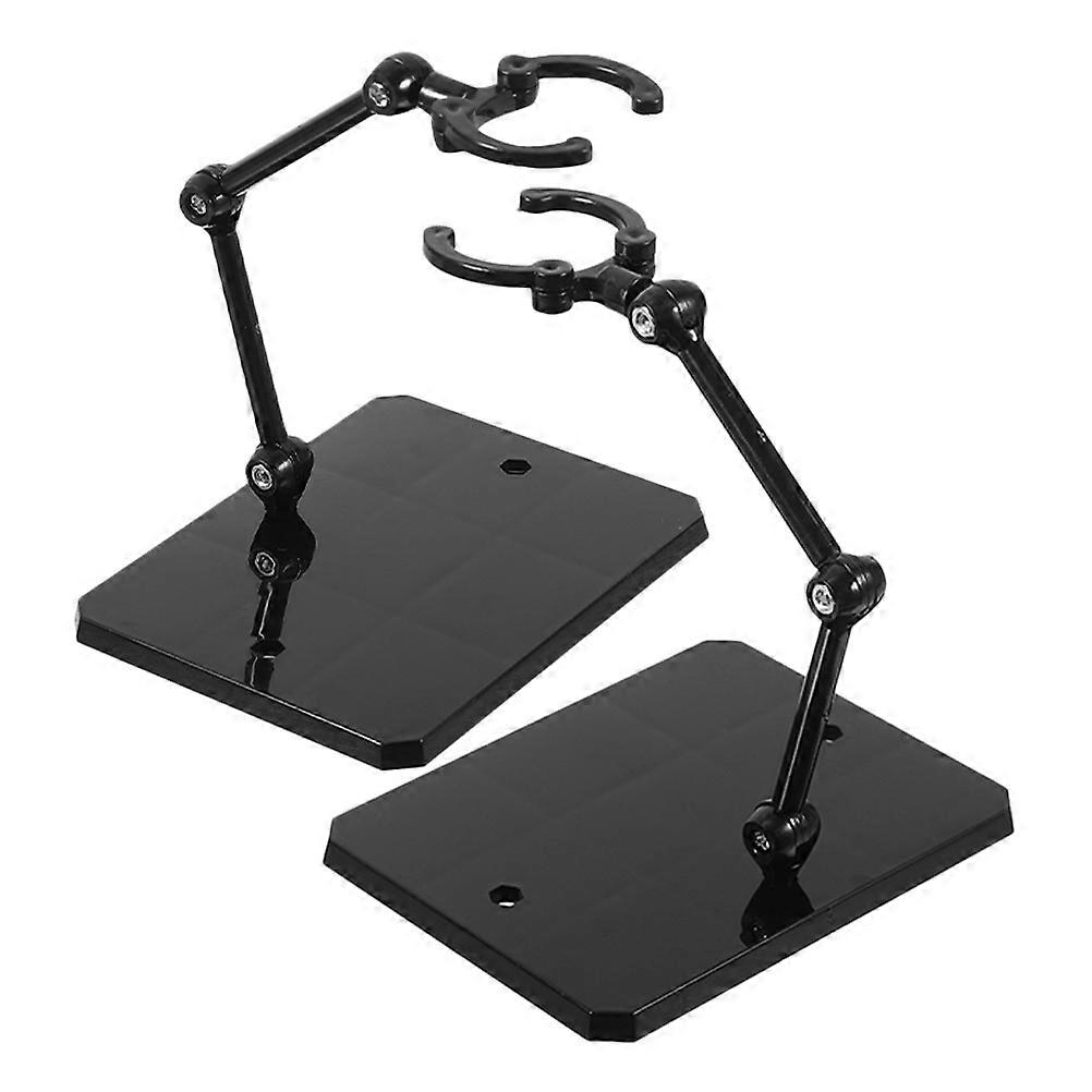 Black Plastic Figure Display Stand for 8Pcs Adjustable Action Figures